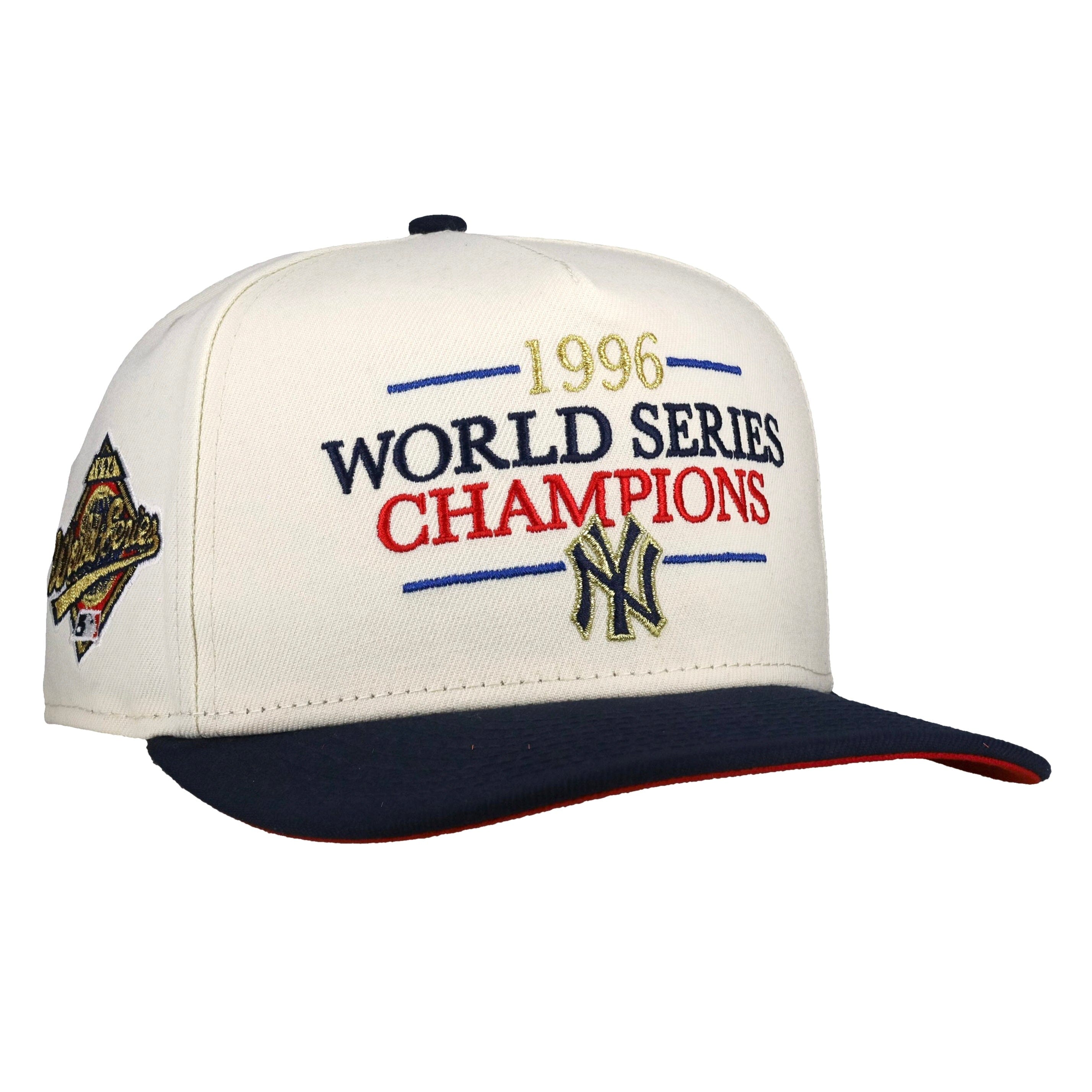 New York Yankees Off White/Navy 1996 WS Champs 9Fifty A Frame Snapback Hat