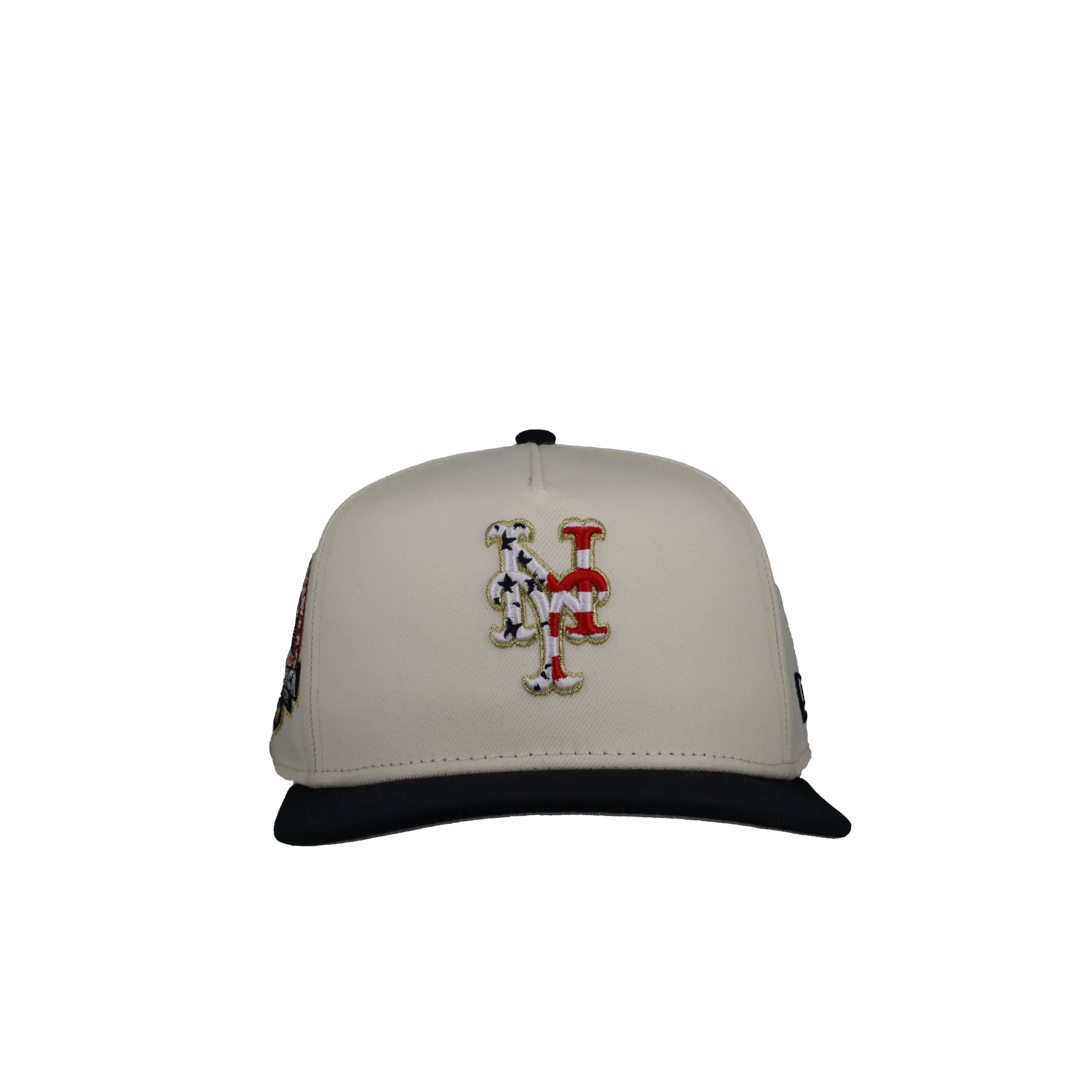 New York Mets Chrome USA Off White/Navy 9Fifty A Frame Snapback Hat