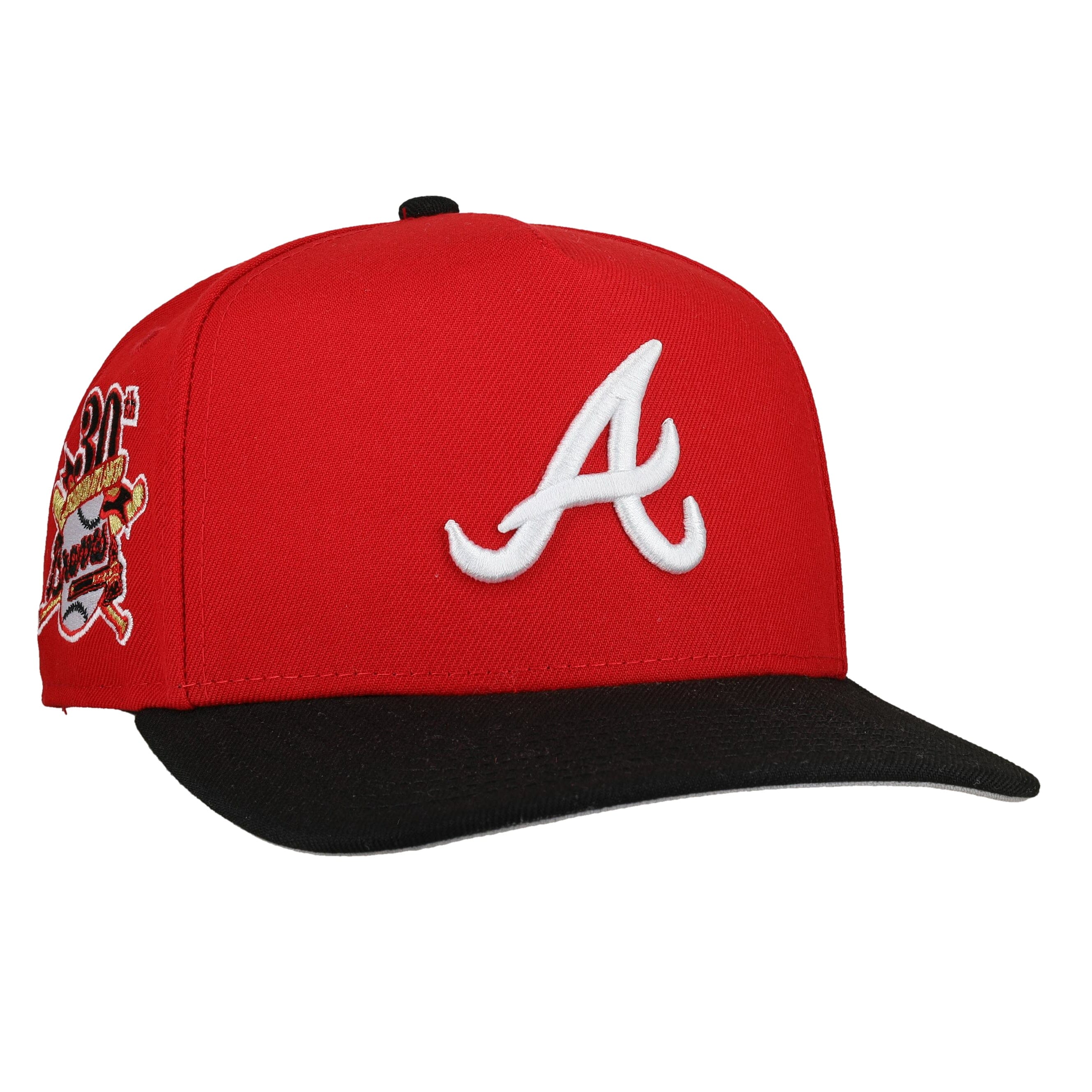Atlanta Braves 30th Anniversary Red/Black 9Fifty A Frame Snapback Hat