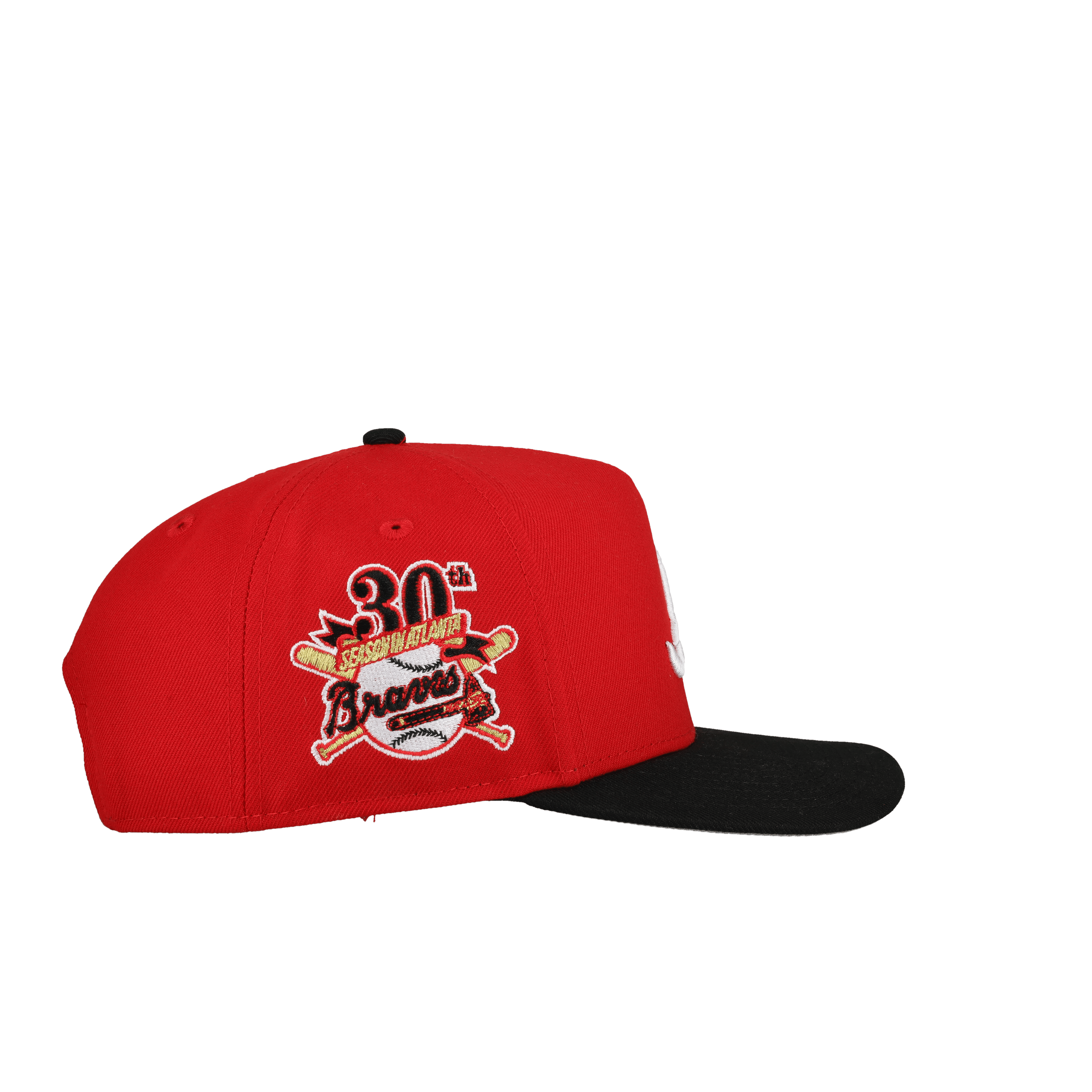 Atlanta Braves 30th Anniversary Red/Black 9Fifty A Frame Snapback Hat