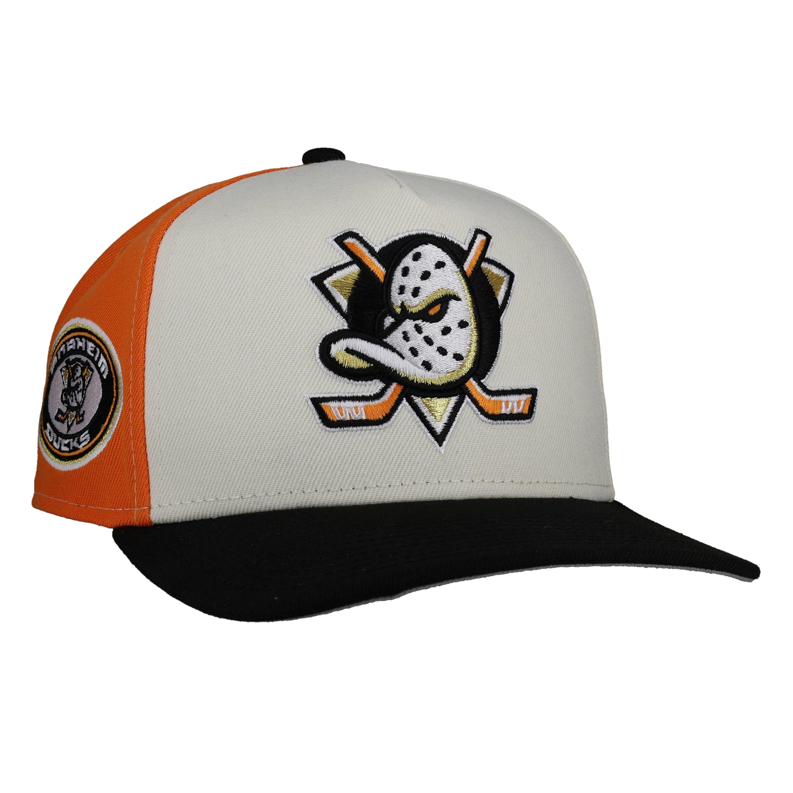 Anaheim Mighty Ducks White/Orange 9Fifty A Frame Snapback Hat