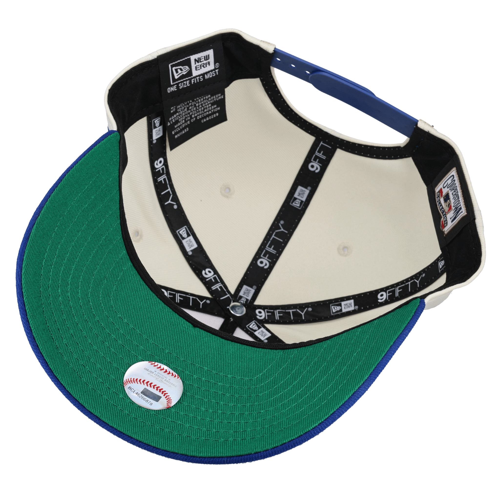 New York Mets 1962 Team Color 9Fifty A Frame Snapback Hat (Green Brim) Version 2