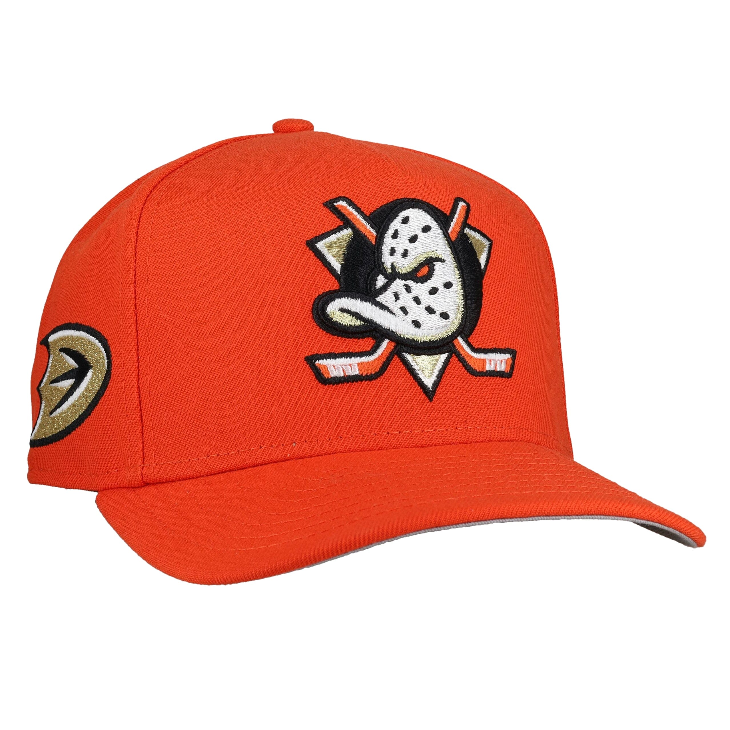 Anaheim Mighty Ducks Team Color 9Fifty A Frame Snapback Hat (Grey Brim)