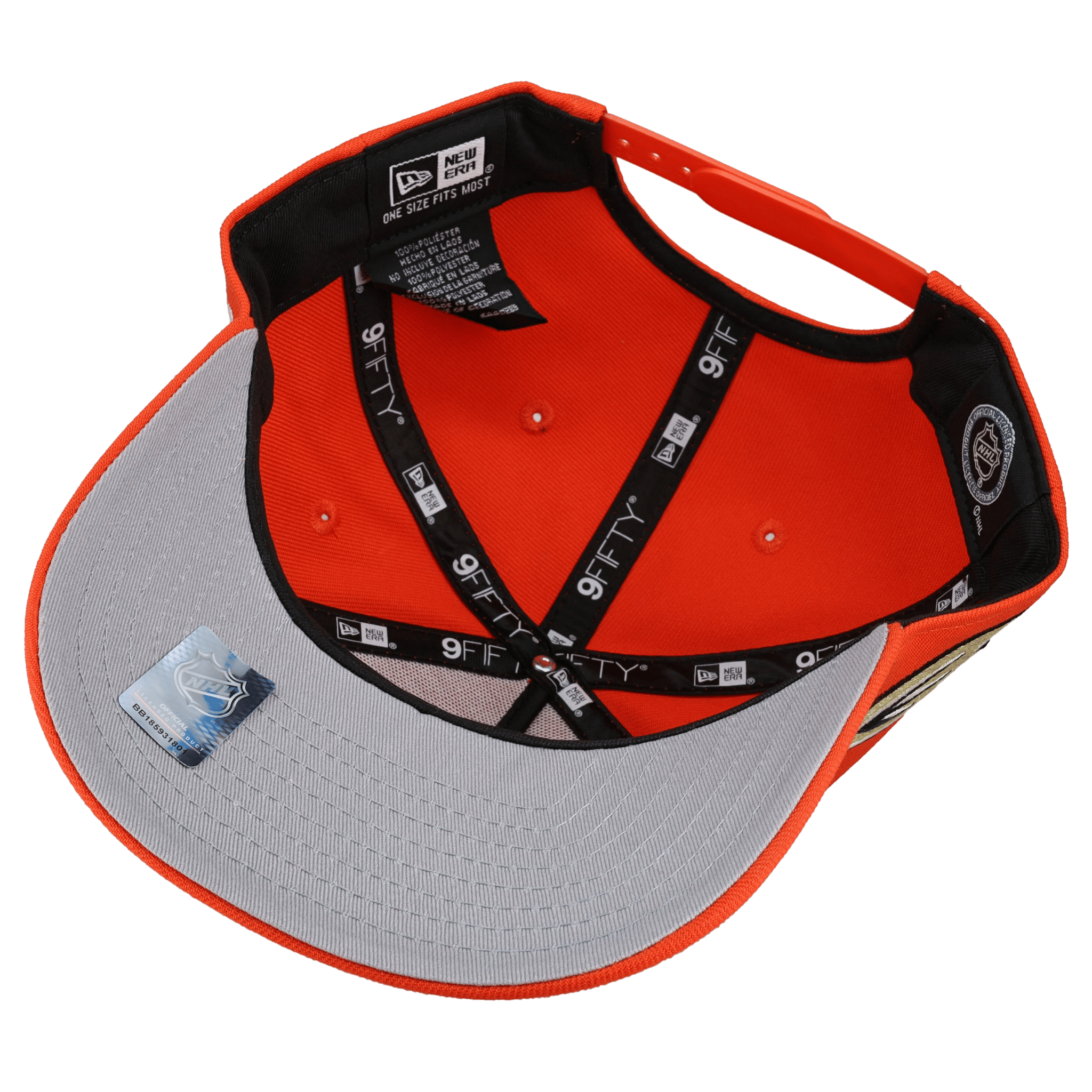 Anaheim Mighty Ducks Team Color 9Fifty A Frame Snapback Hat (Grey Brim)