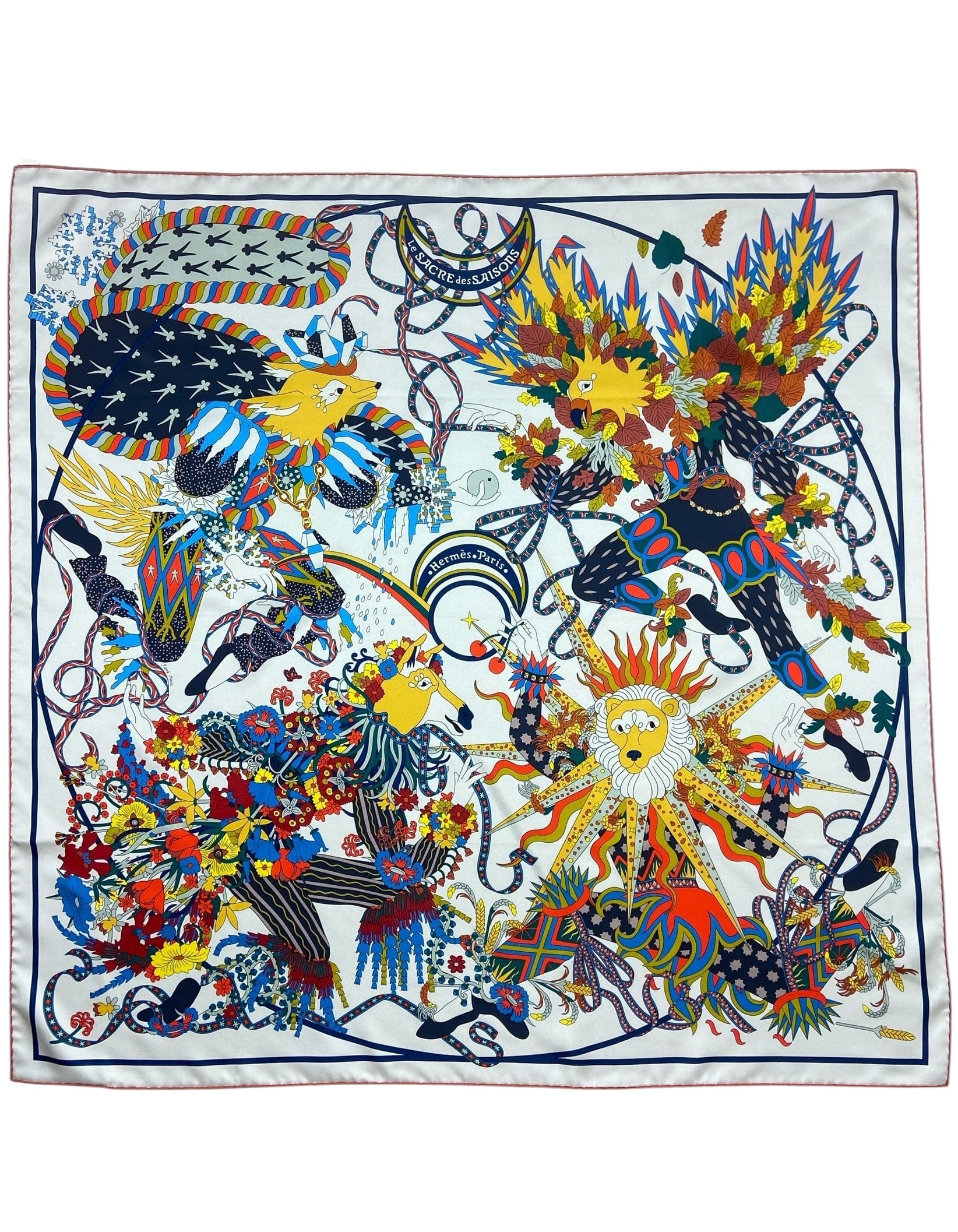 ASC Resale Hermes NWT Le Sacre Des Saisons 90 cm Silk Scarf