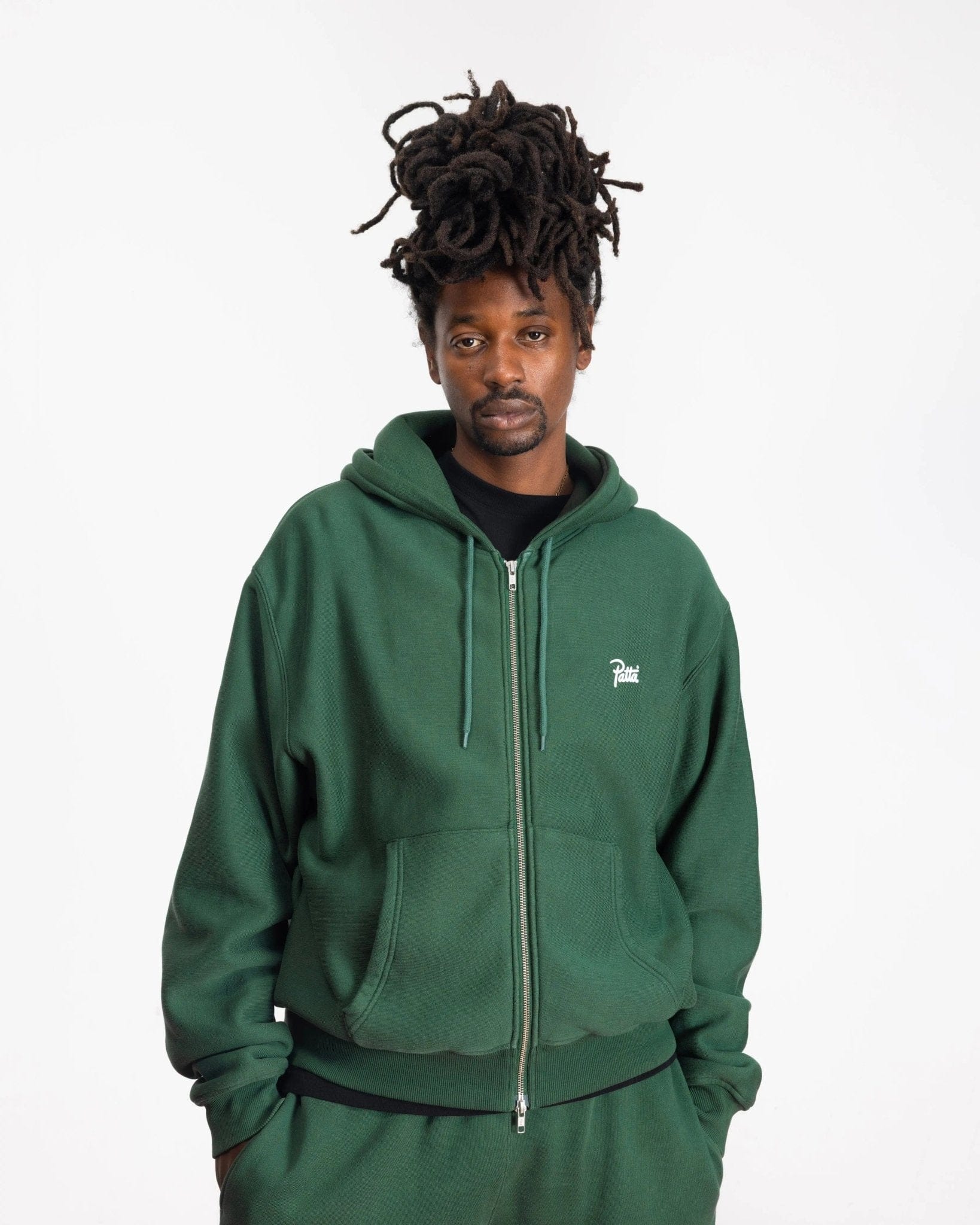 Classic Patta Classic Zip Up Hooded Sweater (Bistro Green)