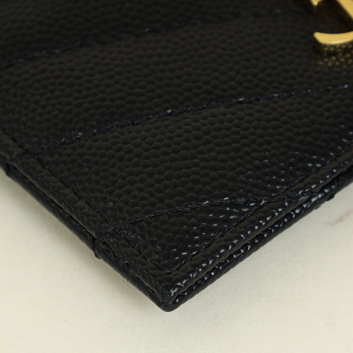 YSL Black Cassandre Matelasse Card Holder
