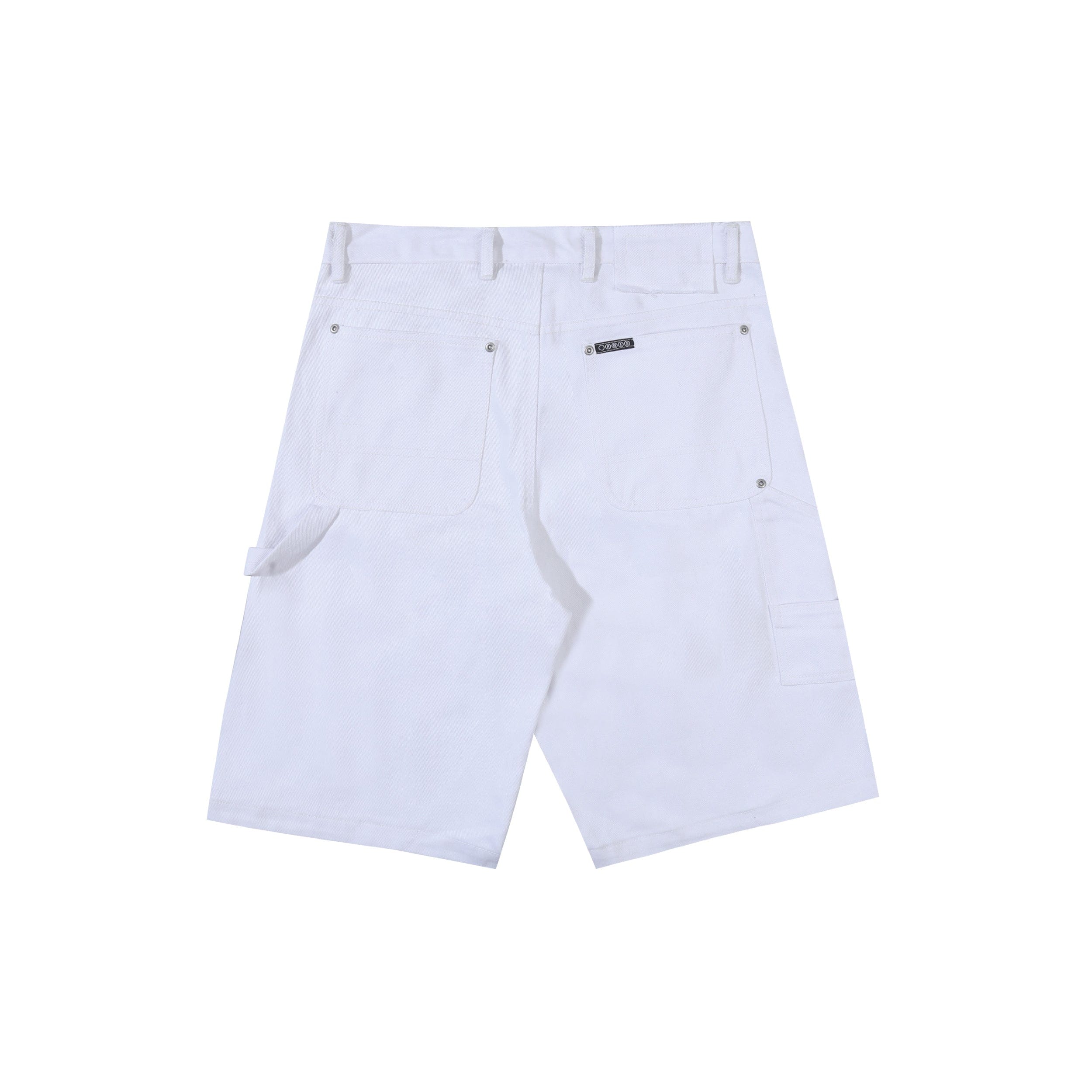 WHITE* Panel Rivet Shorts - White