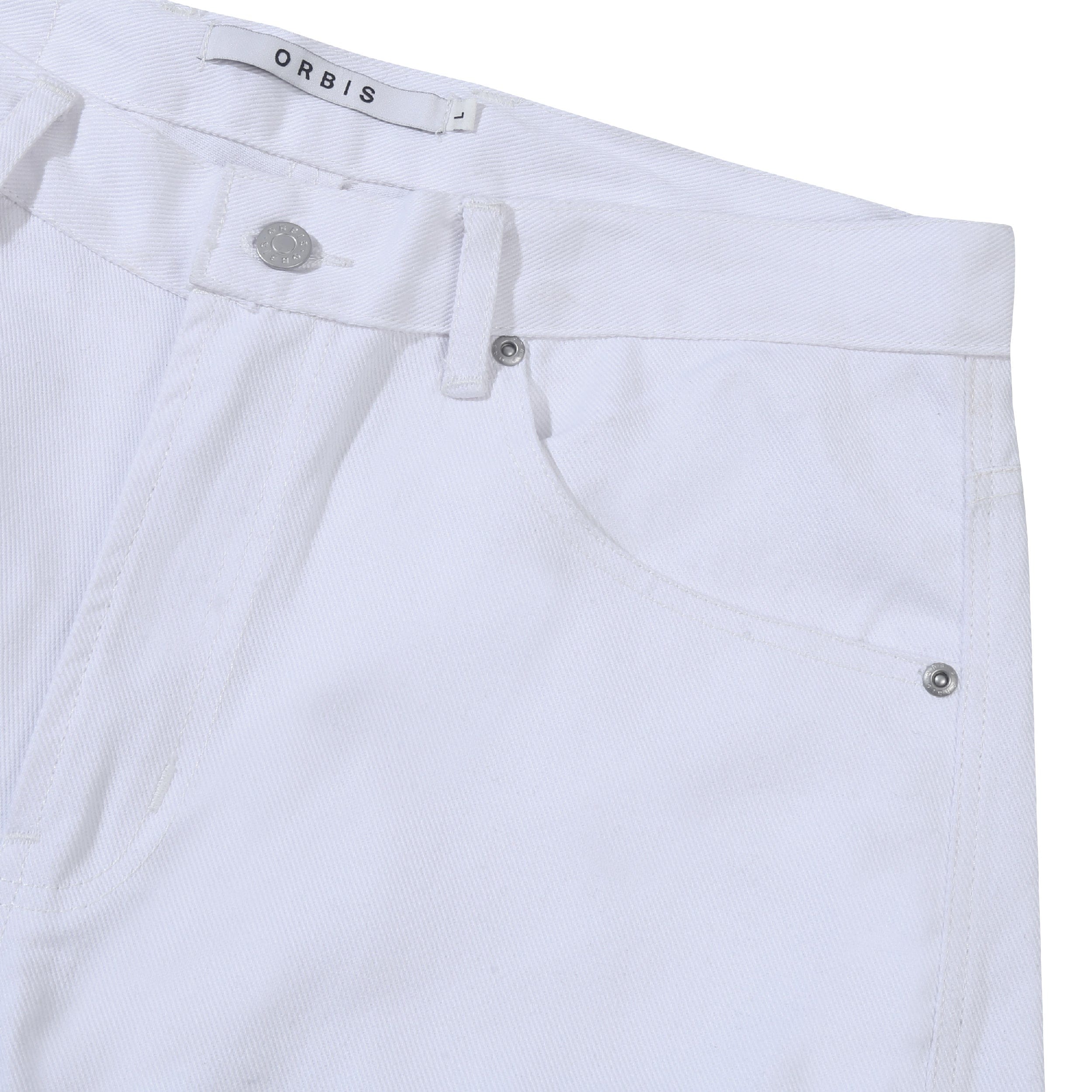 WHITE* Panel Rivet Shorts - White