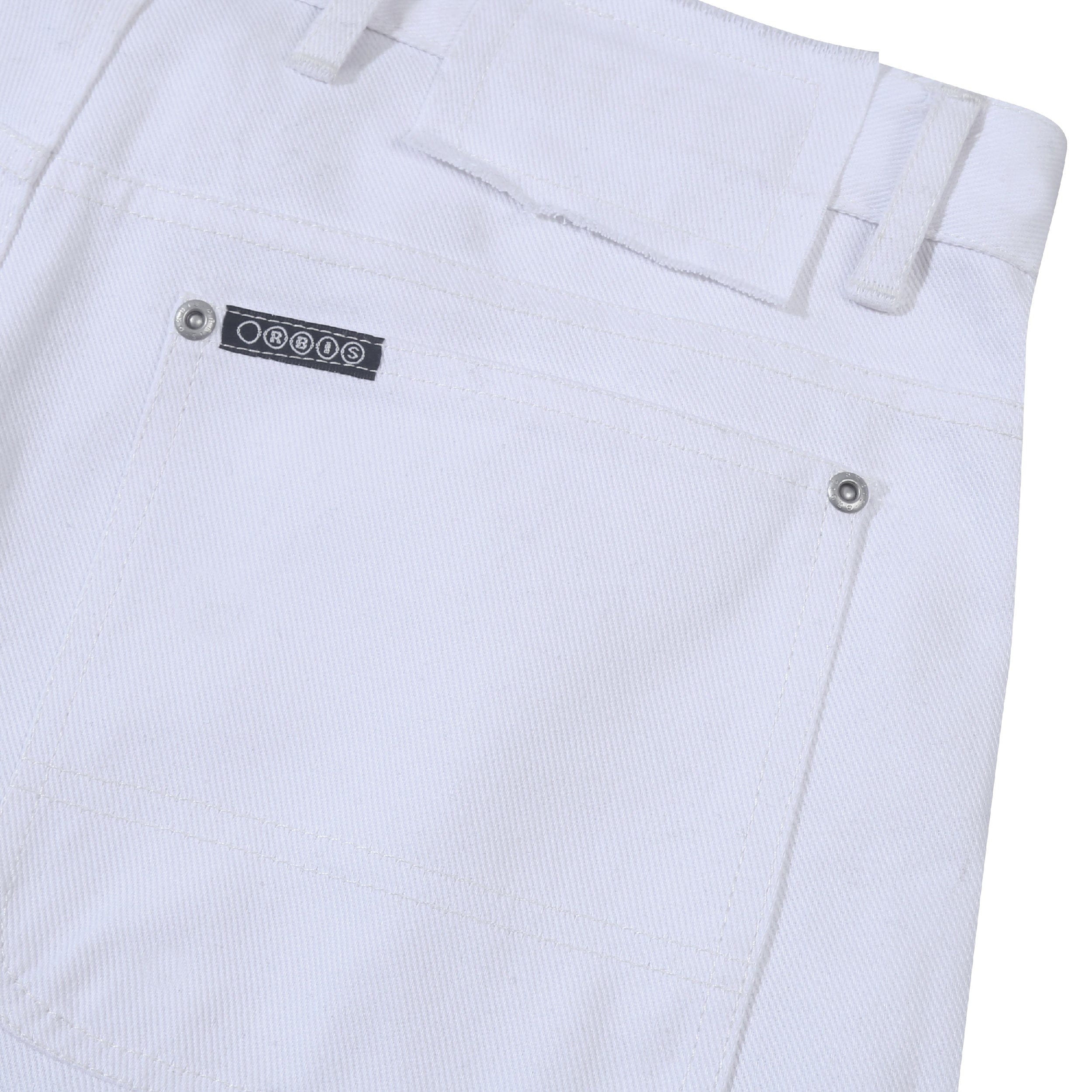WHITE* Panel Rivet Shorts - White