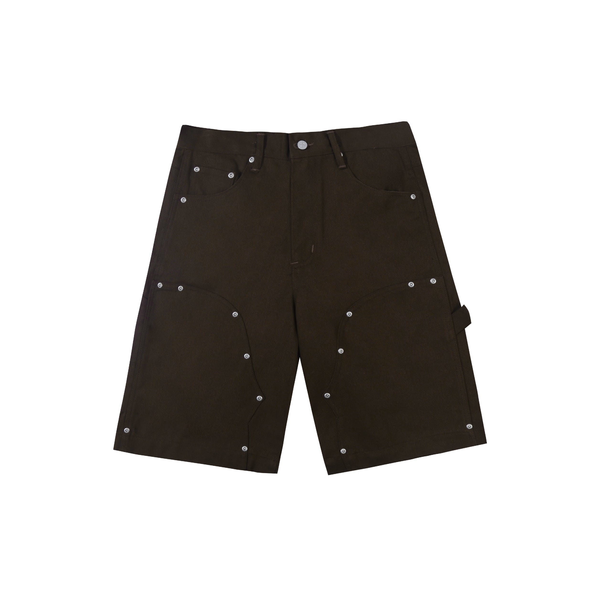 Orbis Panel Rivet Shorts - Brown