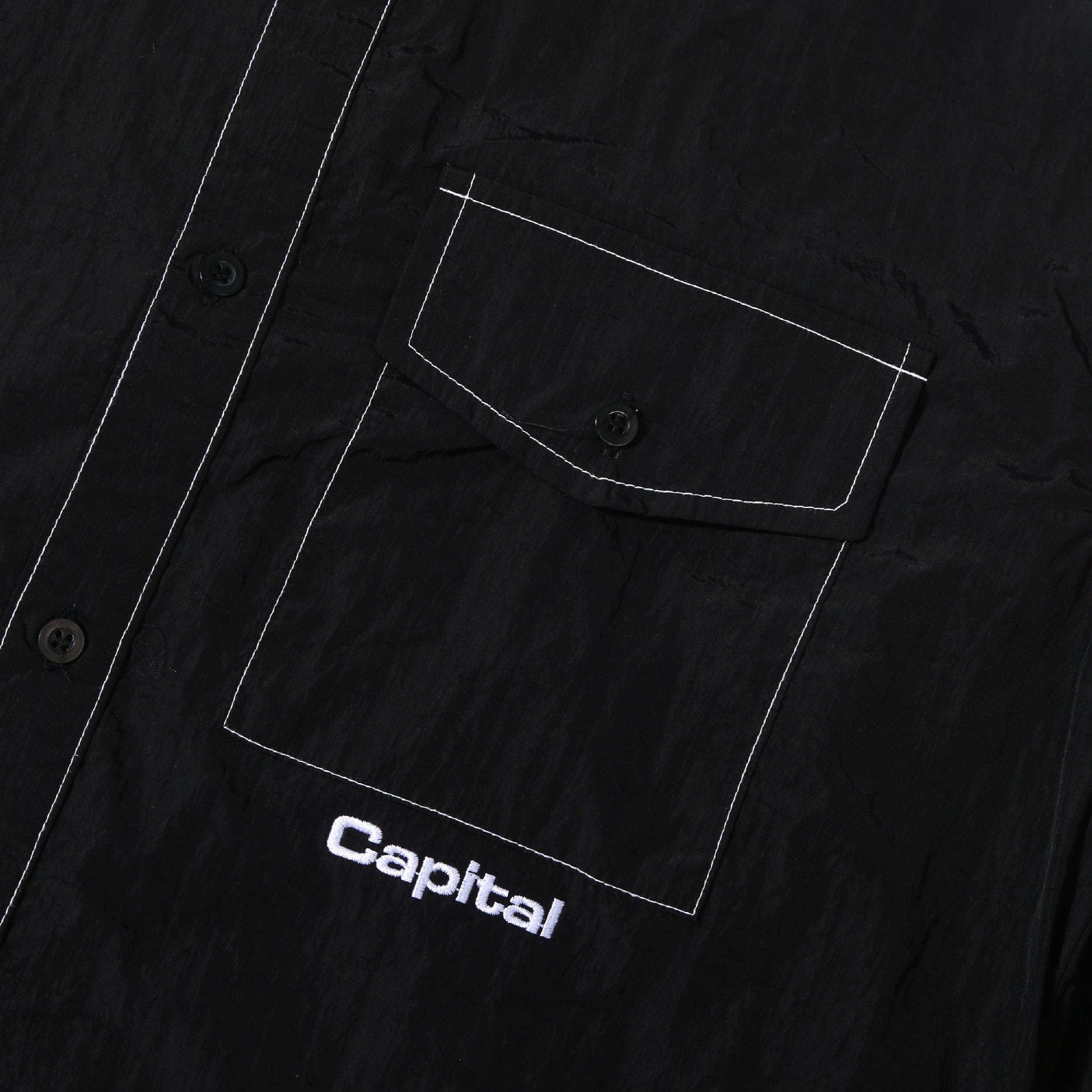 Capital Crinckle Shirt - Black