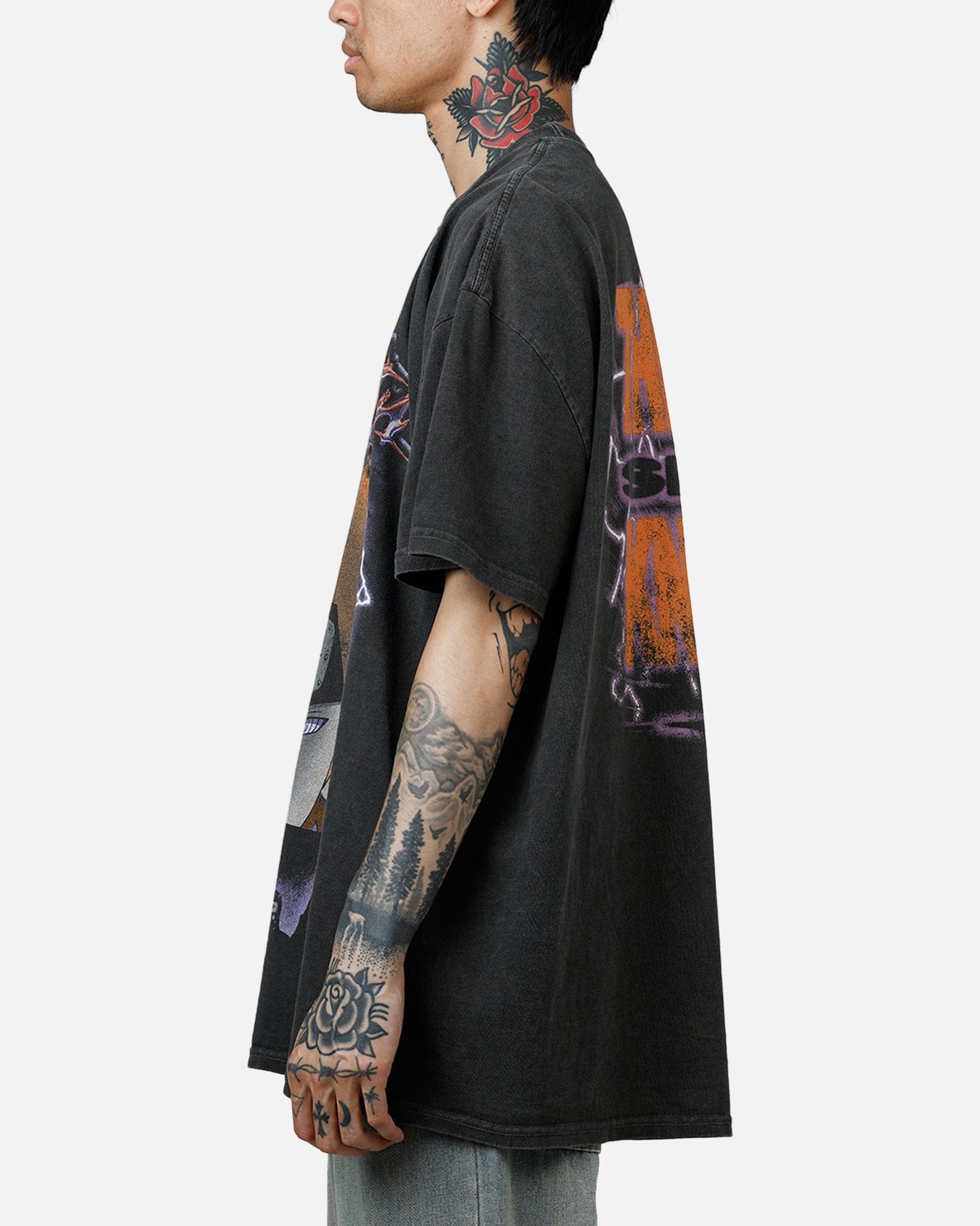 73studio x Naruto Six Paths Of Pain Heavyweight T - Shirt Black Wash