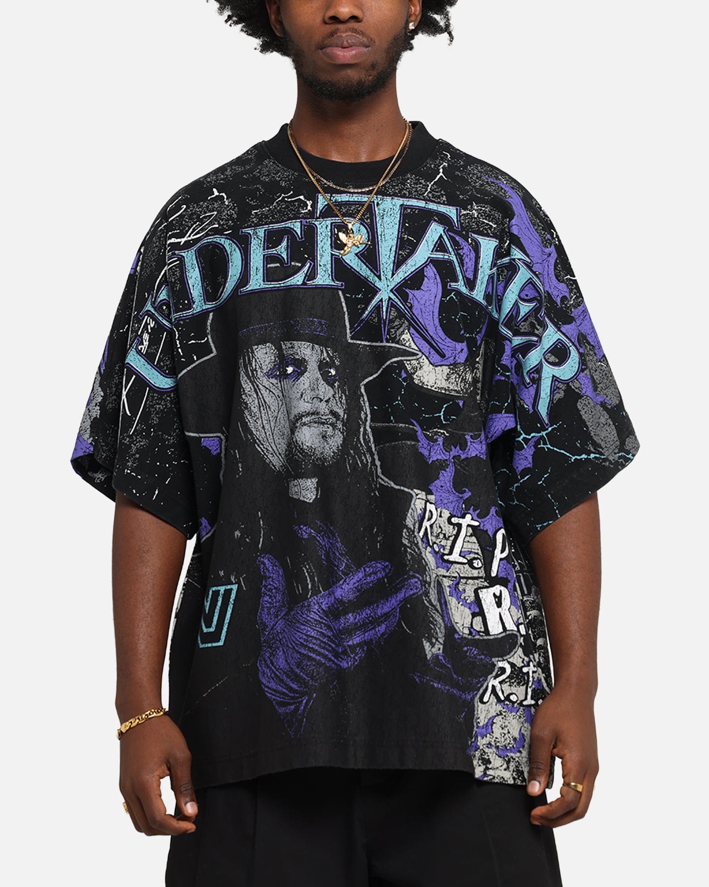 Culture KINGS x WWE Undertaker All Over Print T - Shirt Black