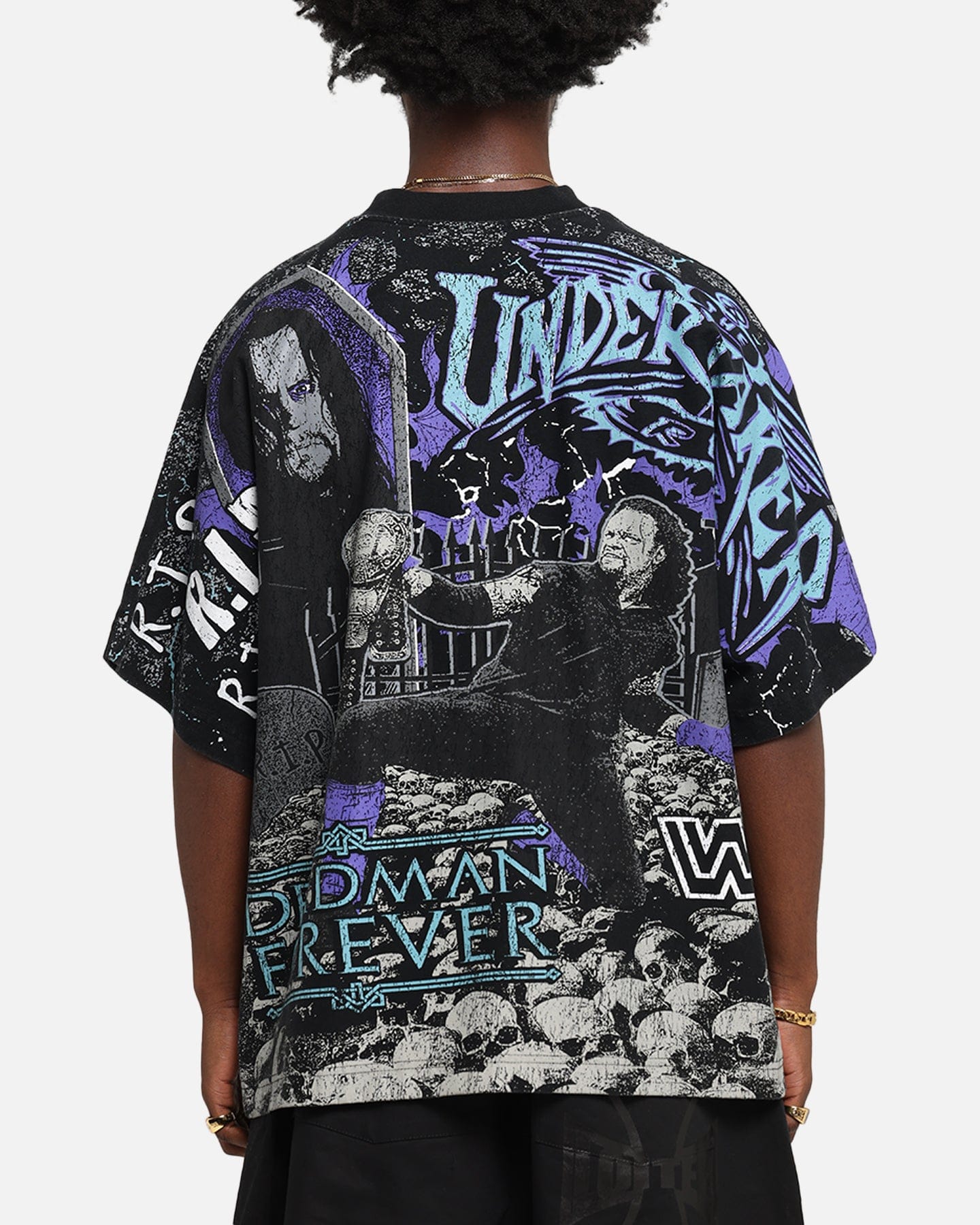 Culture KINGS x WWE Undertaker All Over Print T - Shirt Black