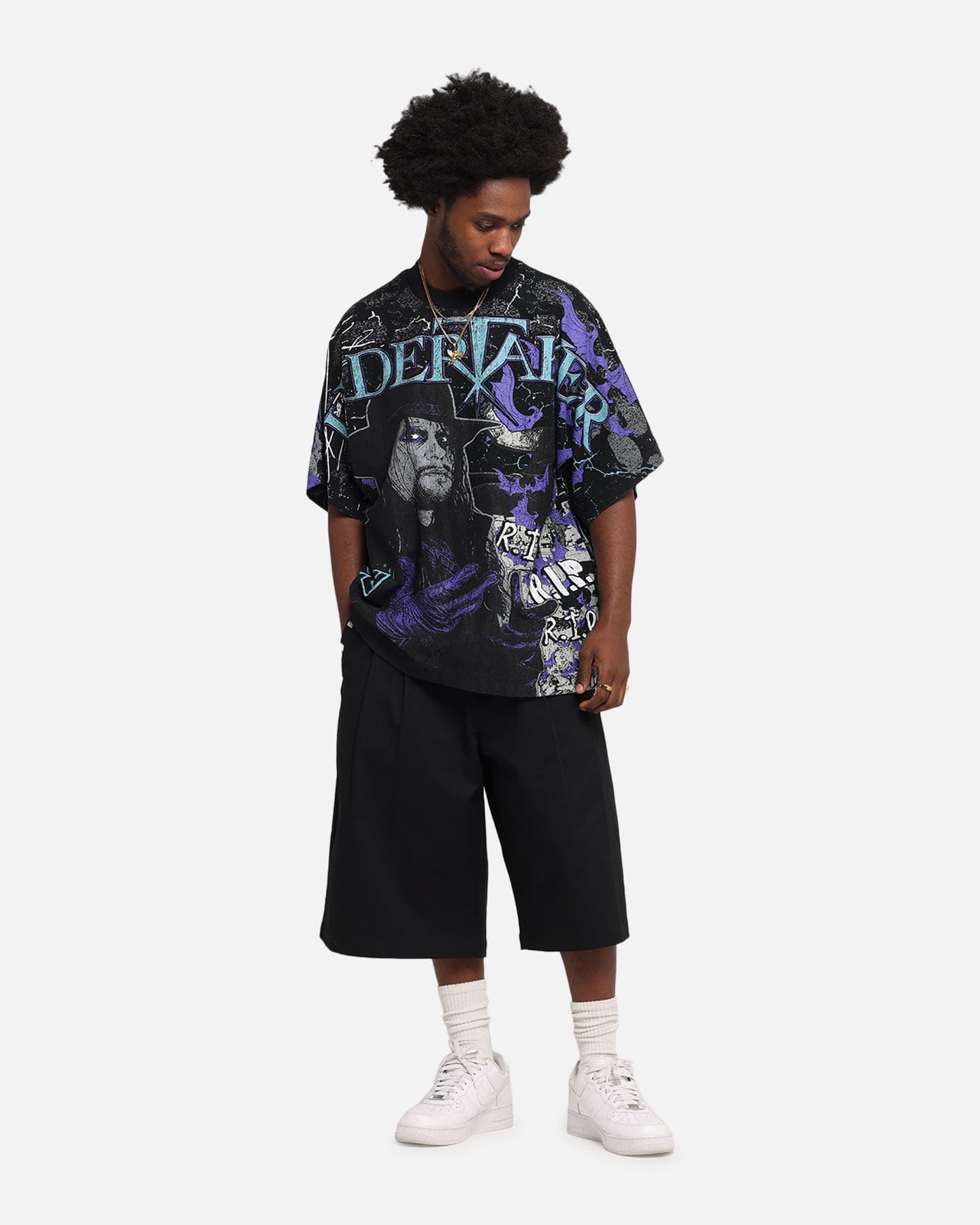 Culture KINGS x WWE Undertaker All Over Print T - Shirt Black