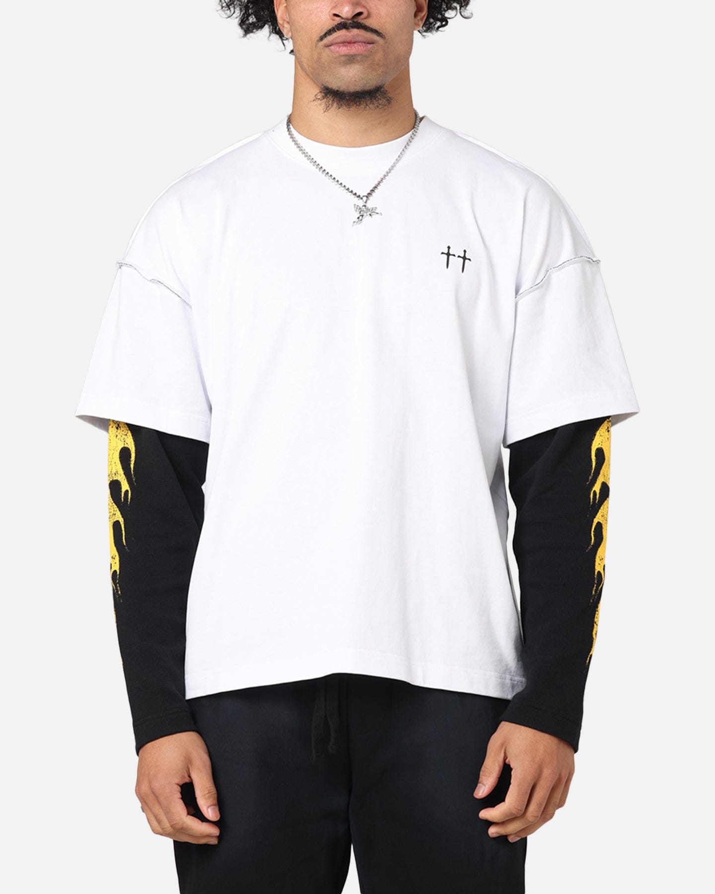 Saint Morta La Flame Long Sleeve T - Shirt White/Black