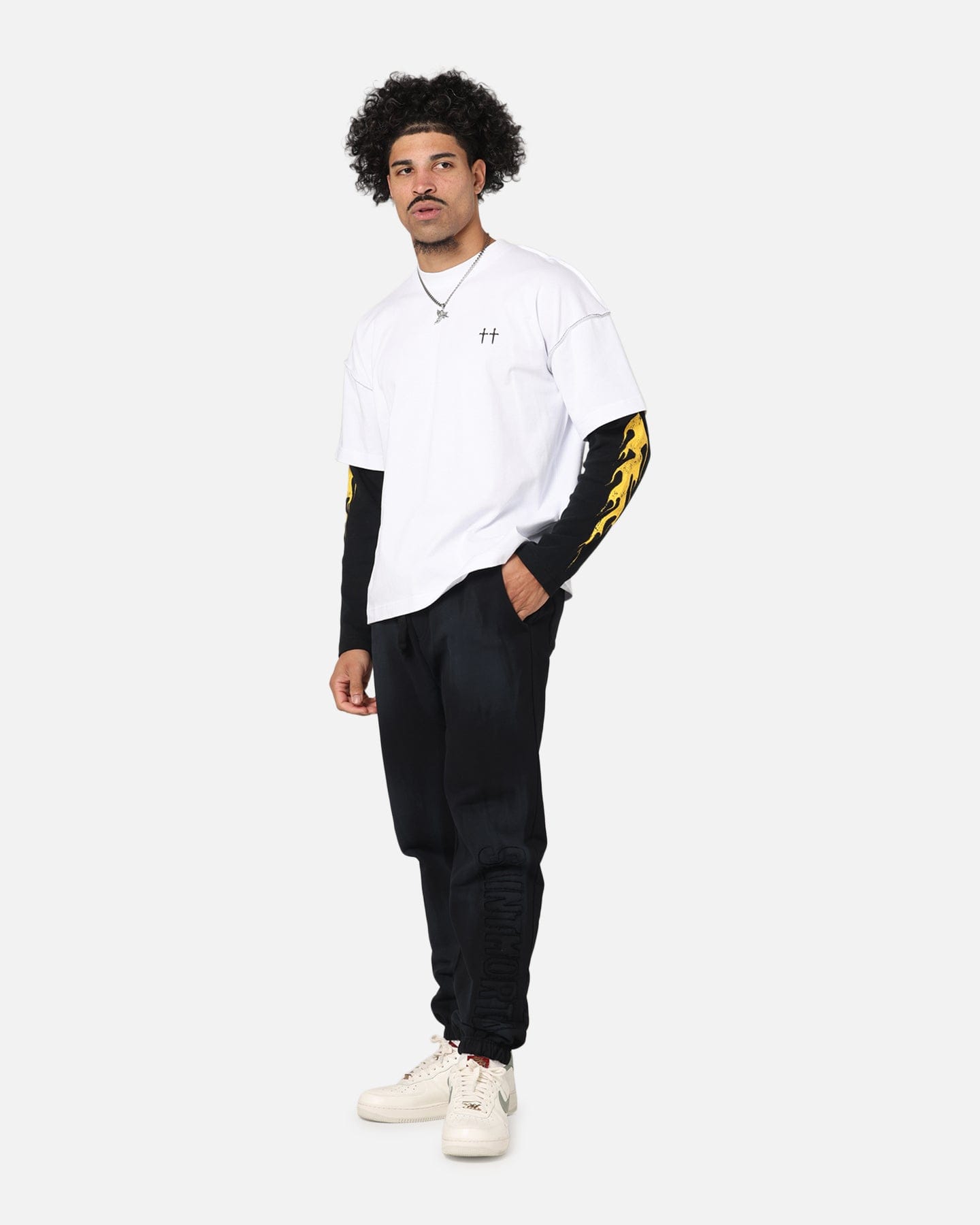 Saint Morta La Flame Long Sleeve T - Shirt White/Black