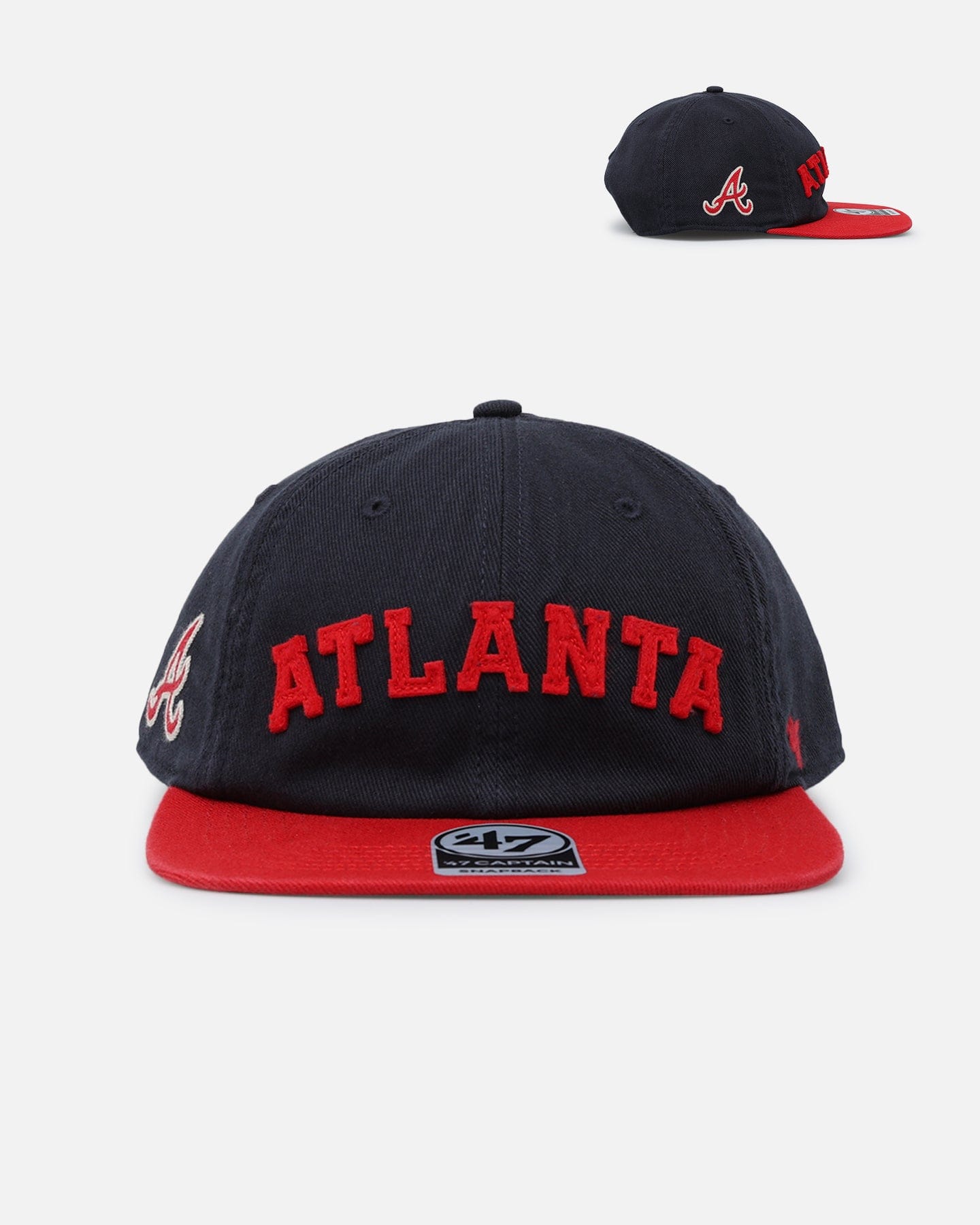 47 Brand Atlanta Braves The City Block Collection Club Legacy '47 Captain Snapback Navy