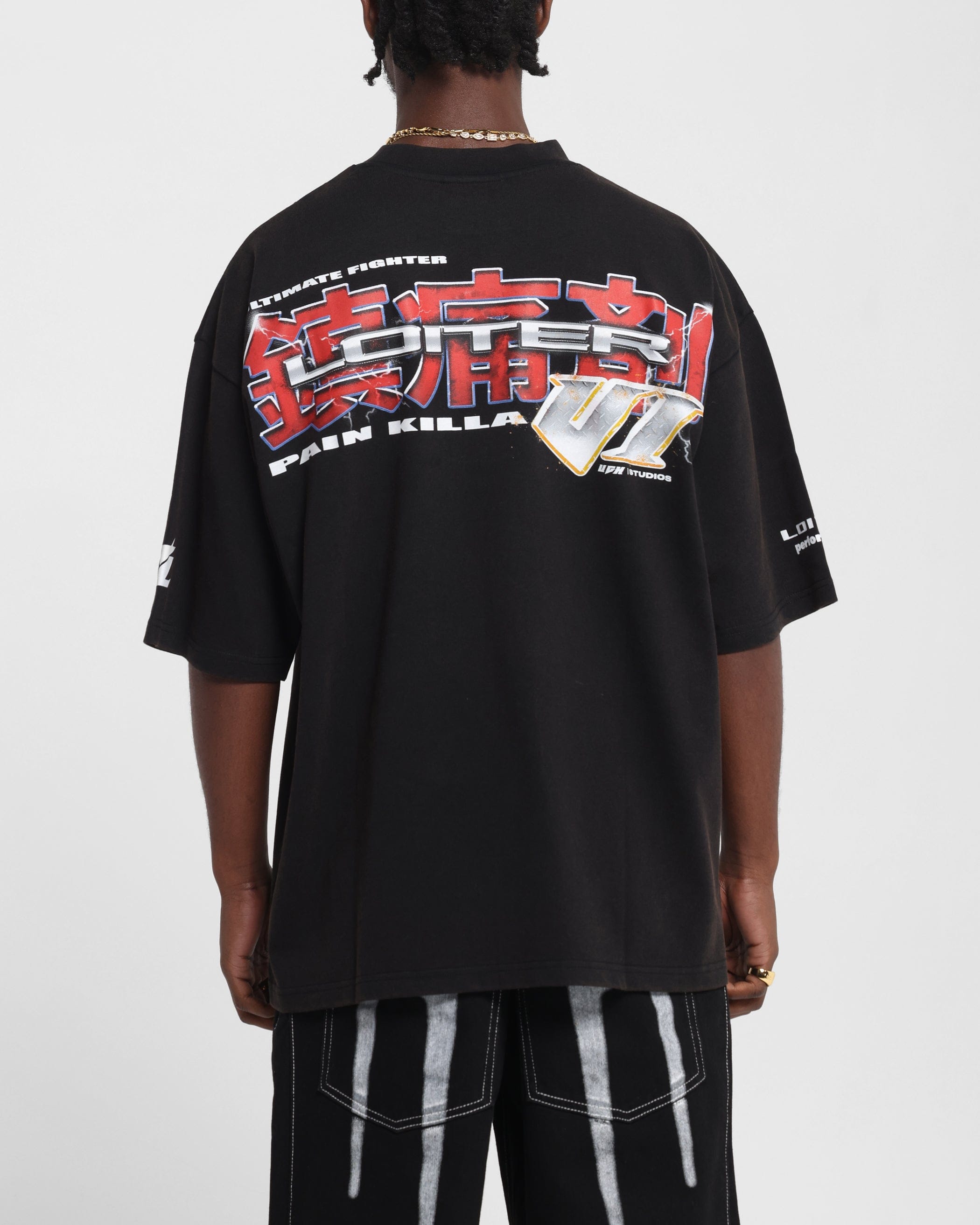 Loiter Fighter Vintage T - Shirt Vintage Black