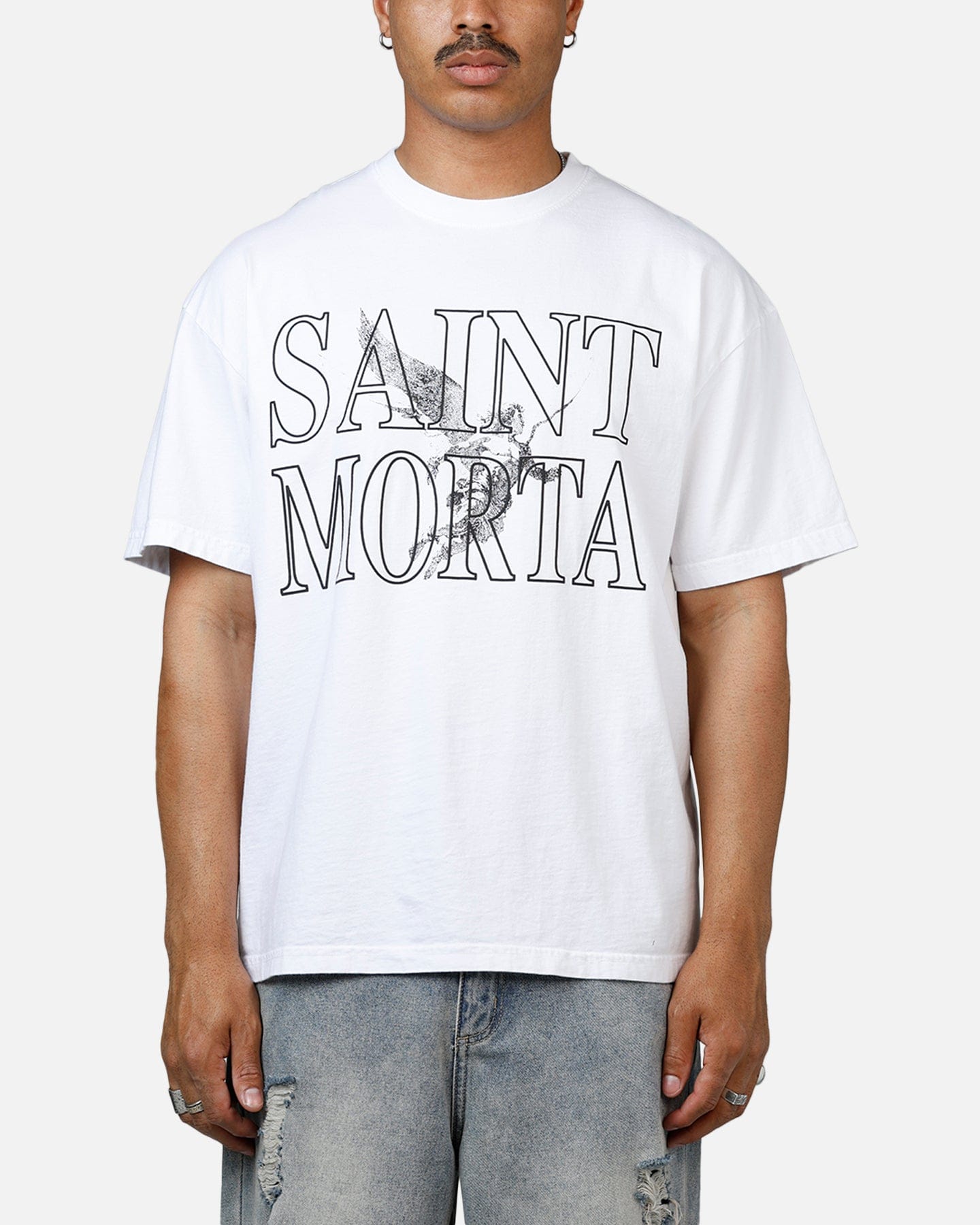 Saint Morta Angelic Drop Shoulder T - Shirt White