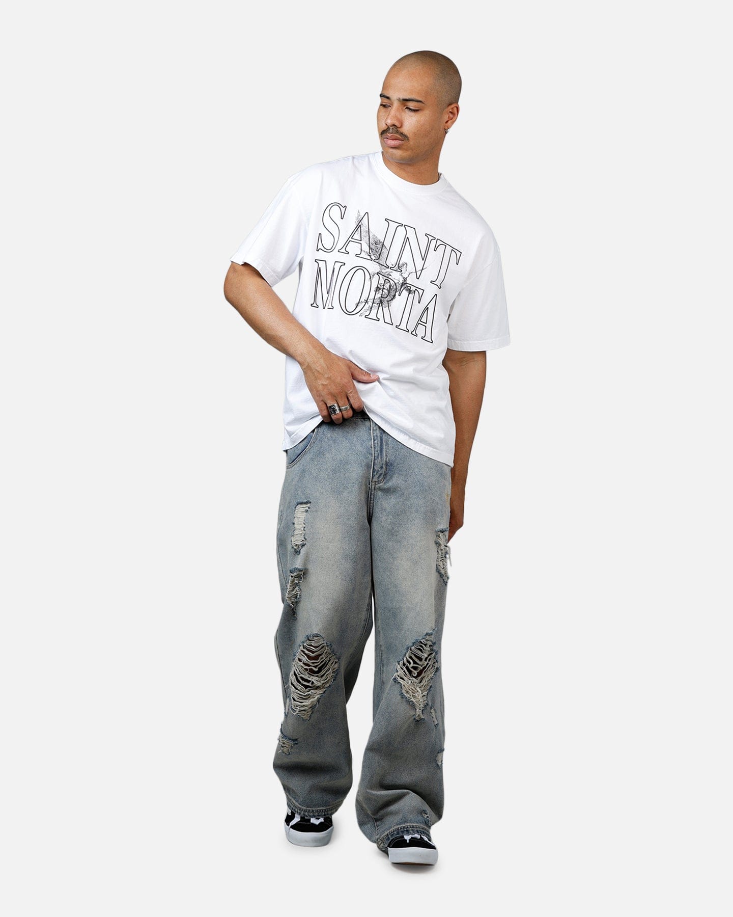 Saint Morta Angelic Drop Shoulder T - Shirt White