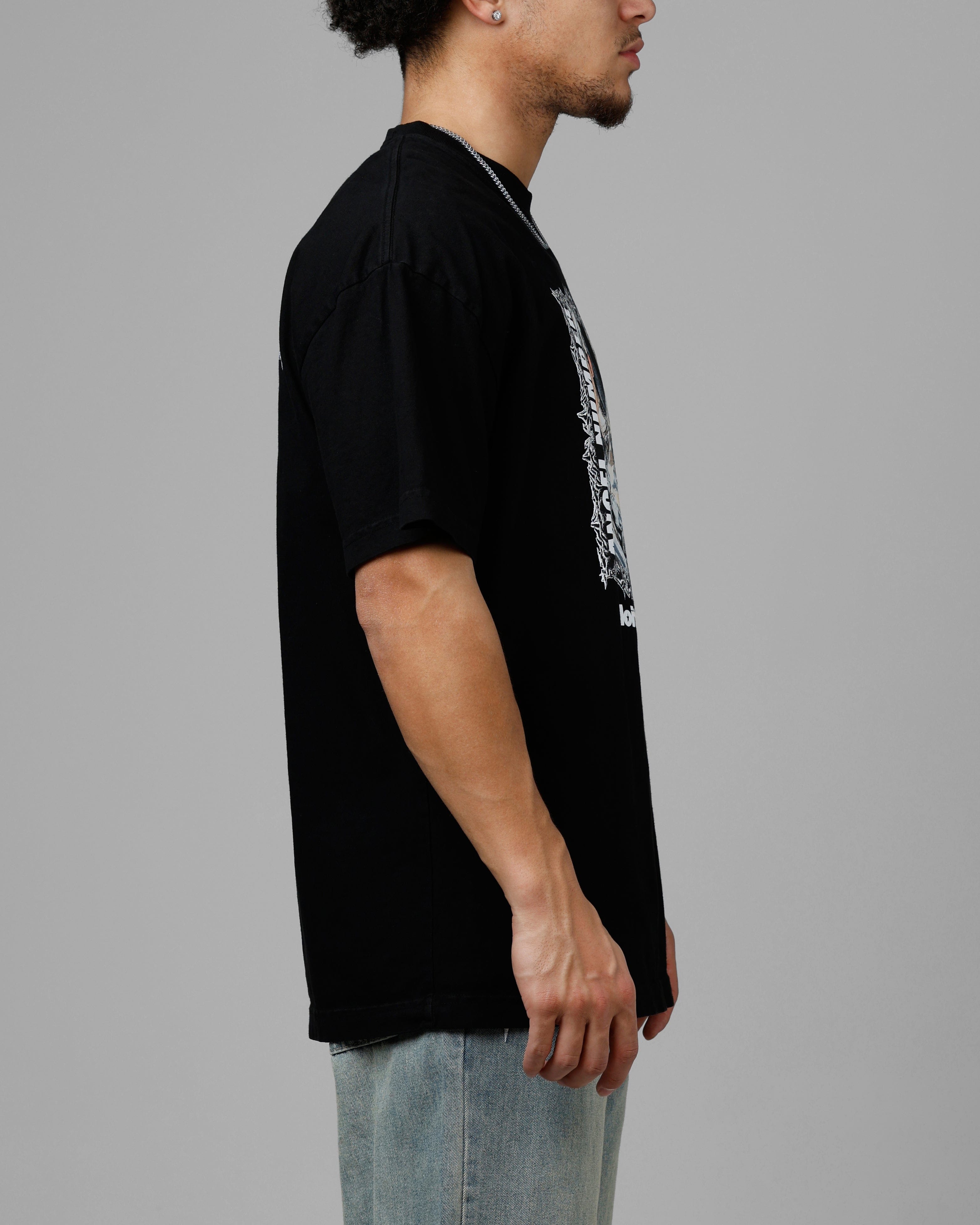 Loiter Angel Number Vintage T - Shirt Black