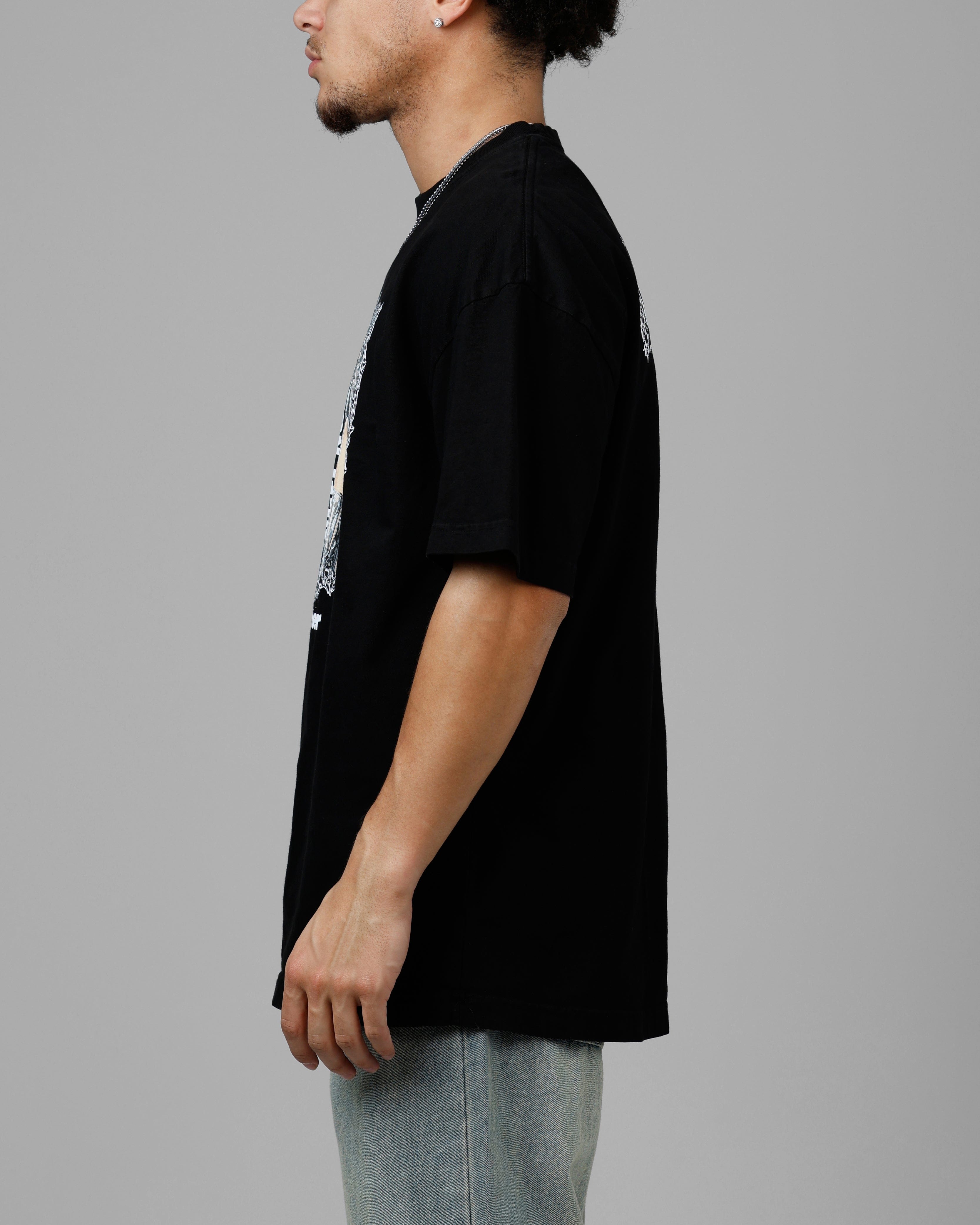 Loiter Angel Number Vintage T - Shirt Black