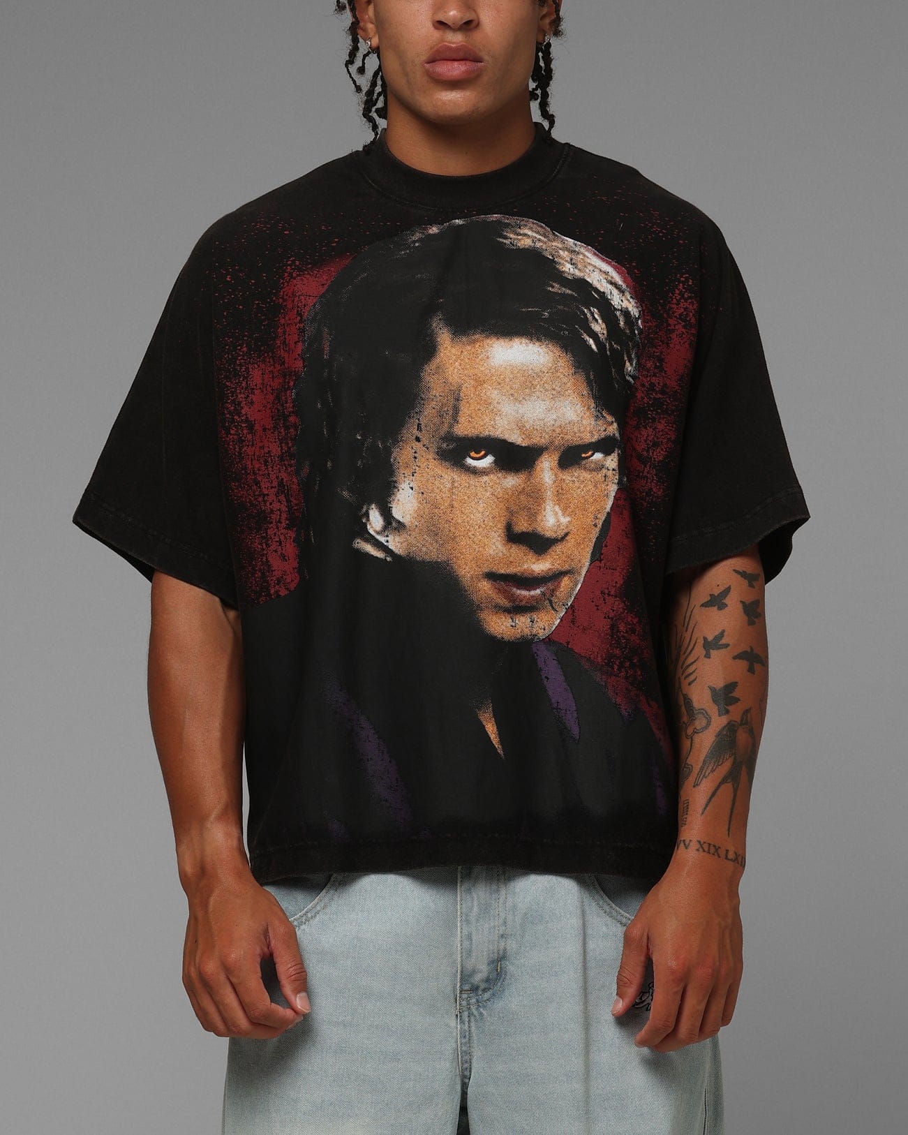 Loiter Star Wars Vader Boxy T - Shirt Washed Black
