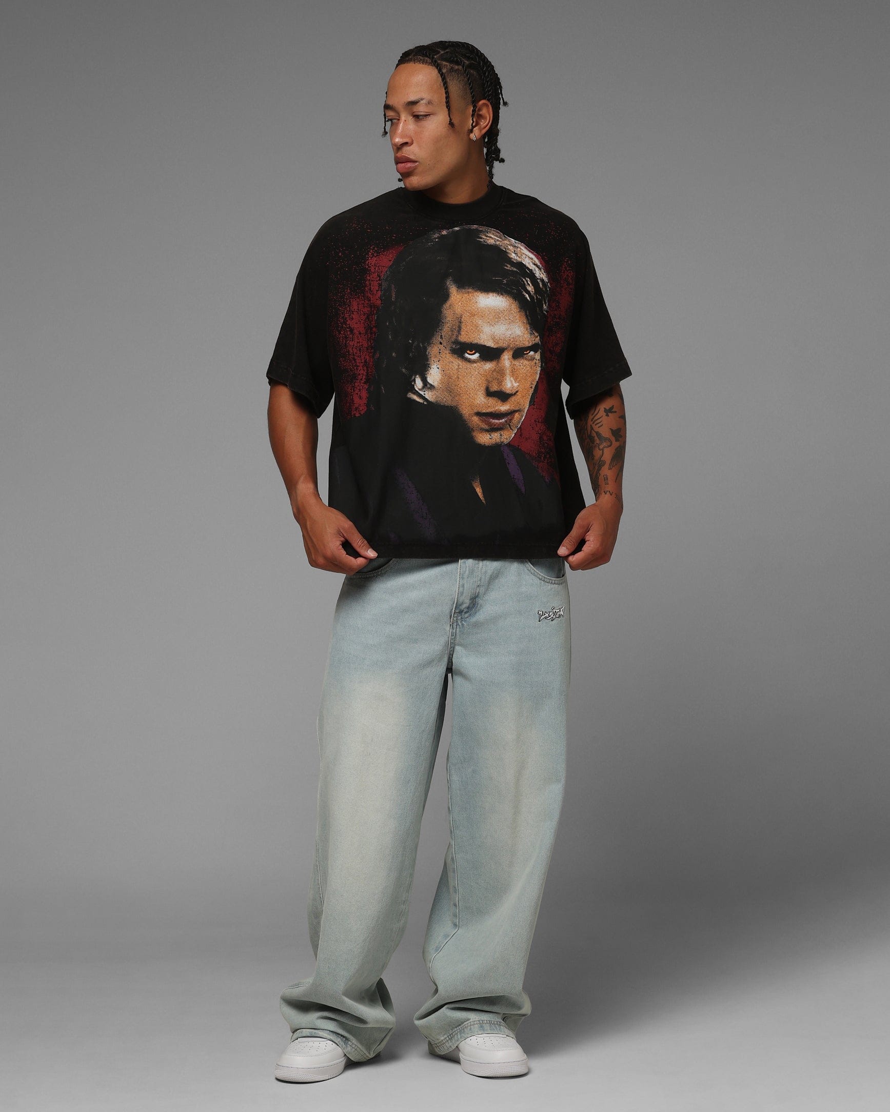 Loiter Star Wars Vader Boxy T - Shirt Washed Black