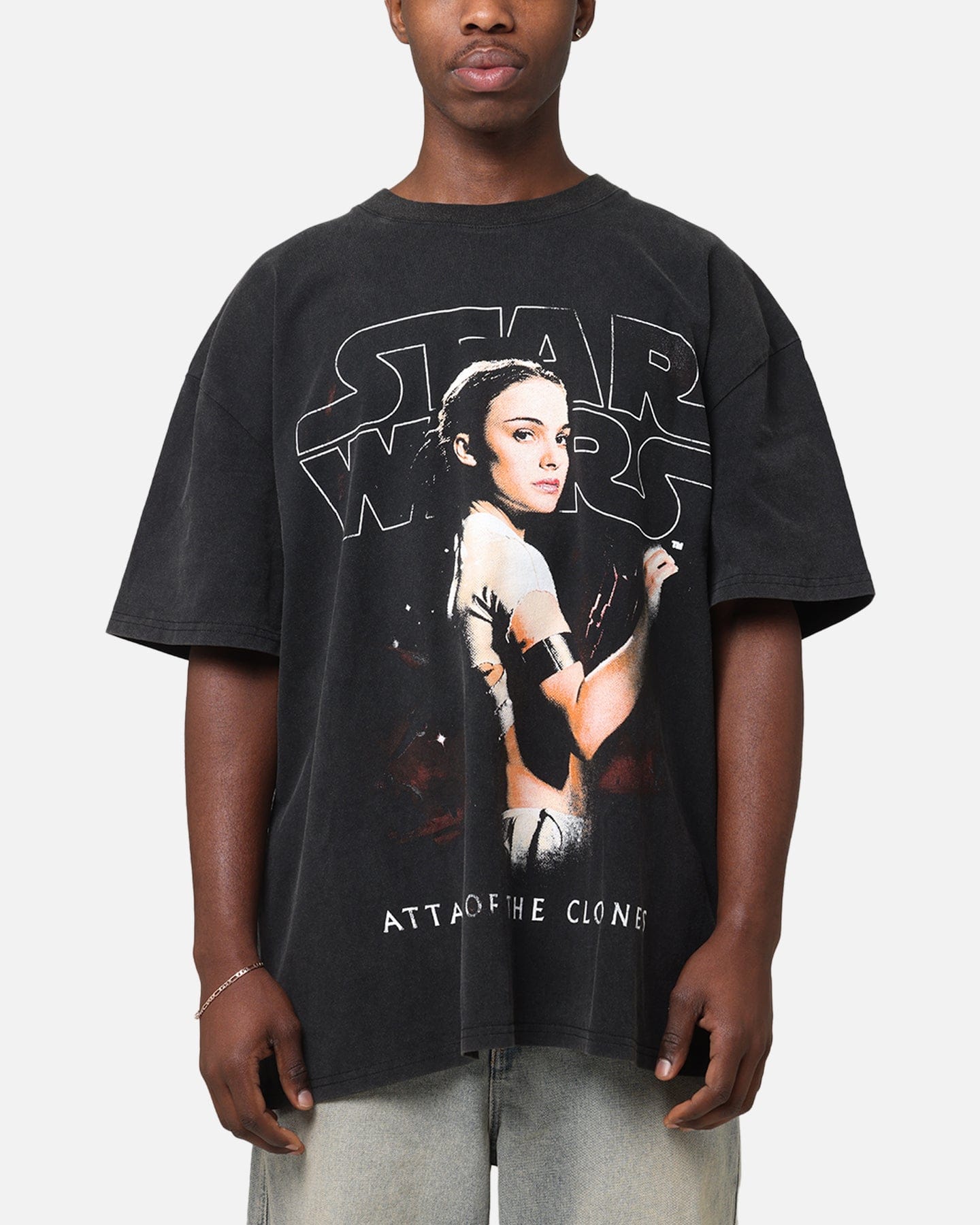73studio Star Wars Episode II Vintage T - Shirt Black Acidwash