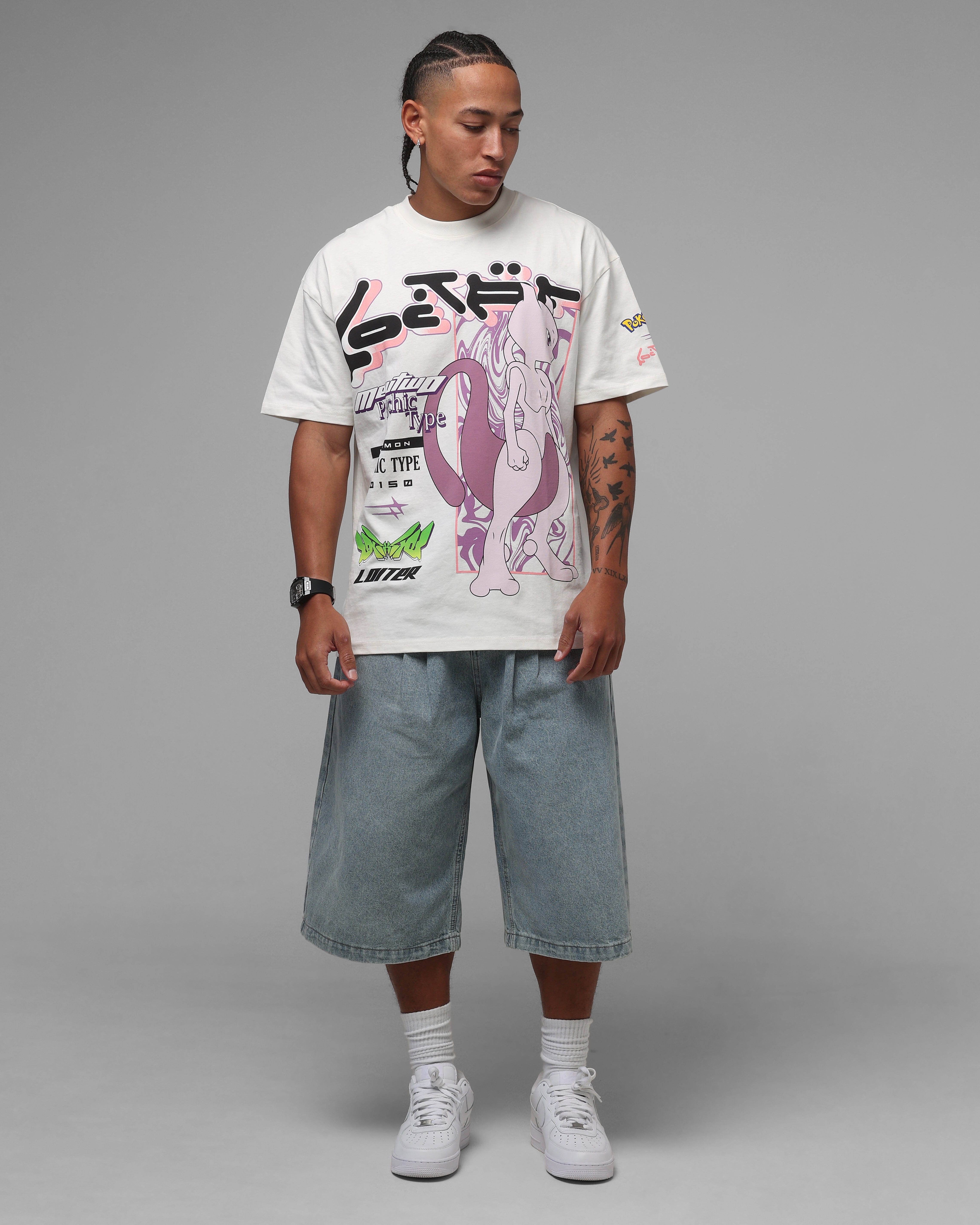 Loiter Pokémon By Loiter Mewtwo Heavyweight T - Shirt Off White