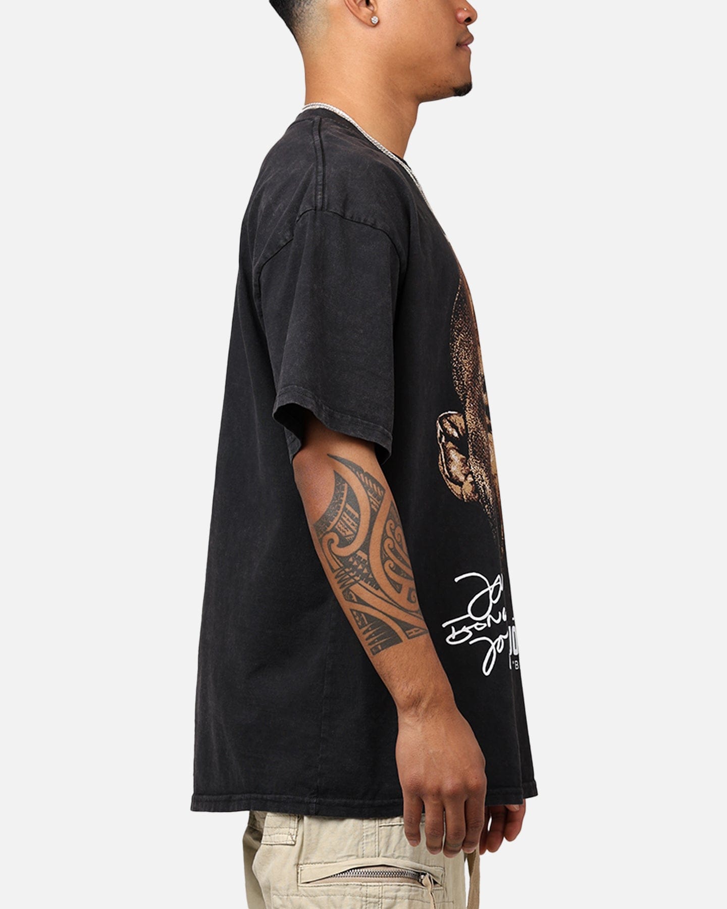 73studio UFC By 73Studio Jon Jones Big Face T - Shirt Black Acidwash