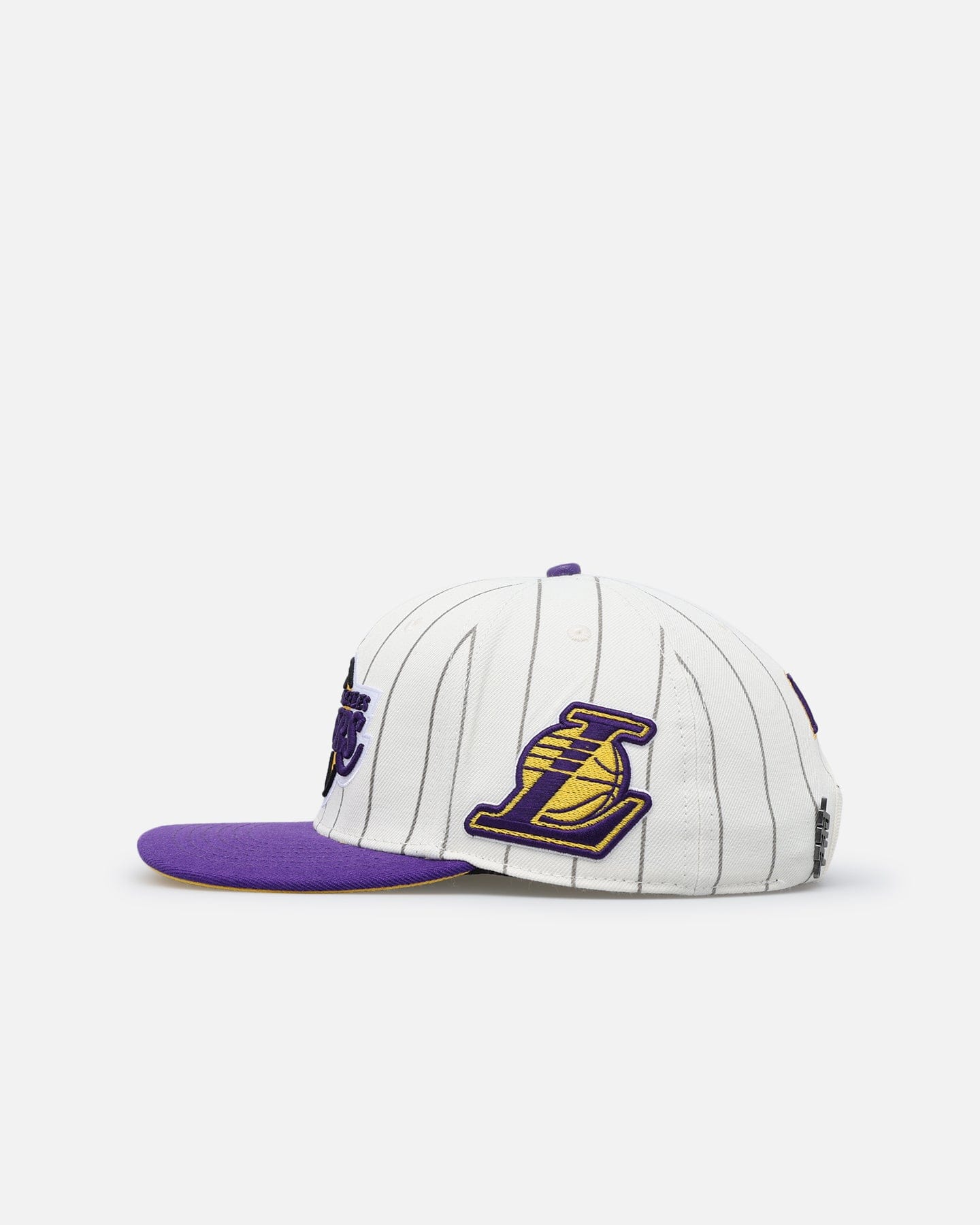 PRO Standard Los Angeles Lakers Pinstripe Wool Snapback Eggshell/Yellow