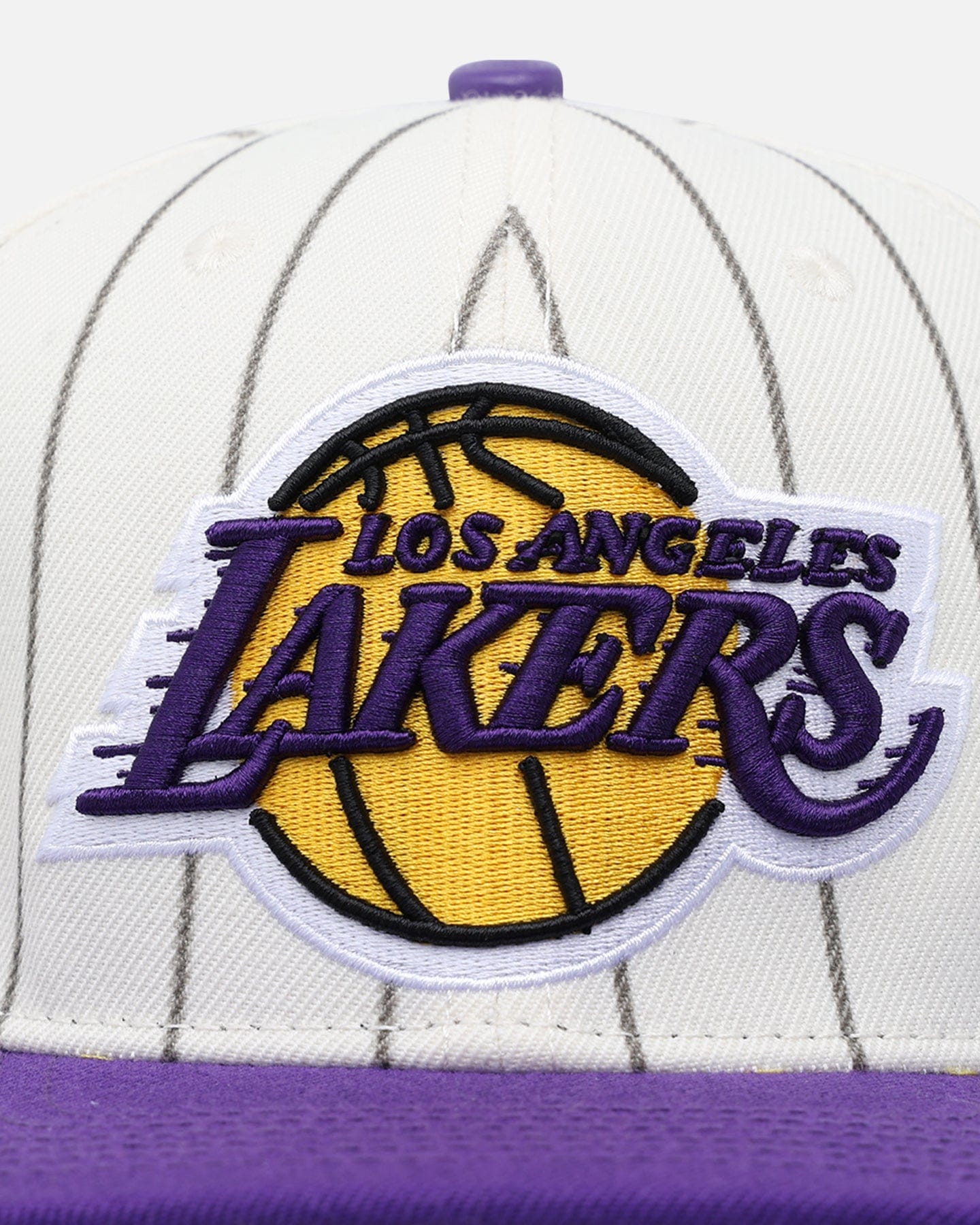 PRO Standard Los Angeles Lakers Pinstripe Wool Snapback Eggshell/Yellow