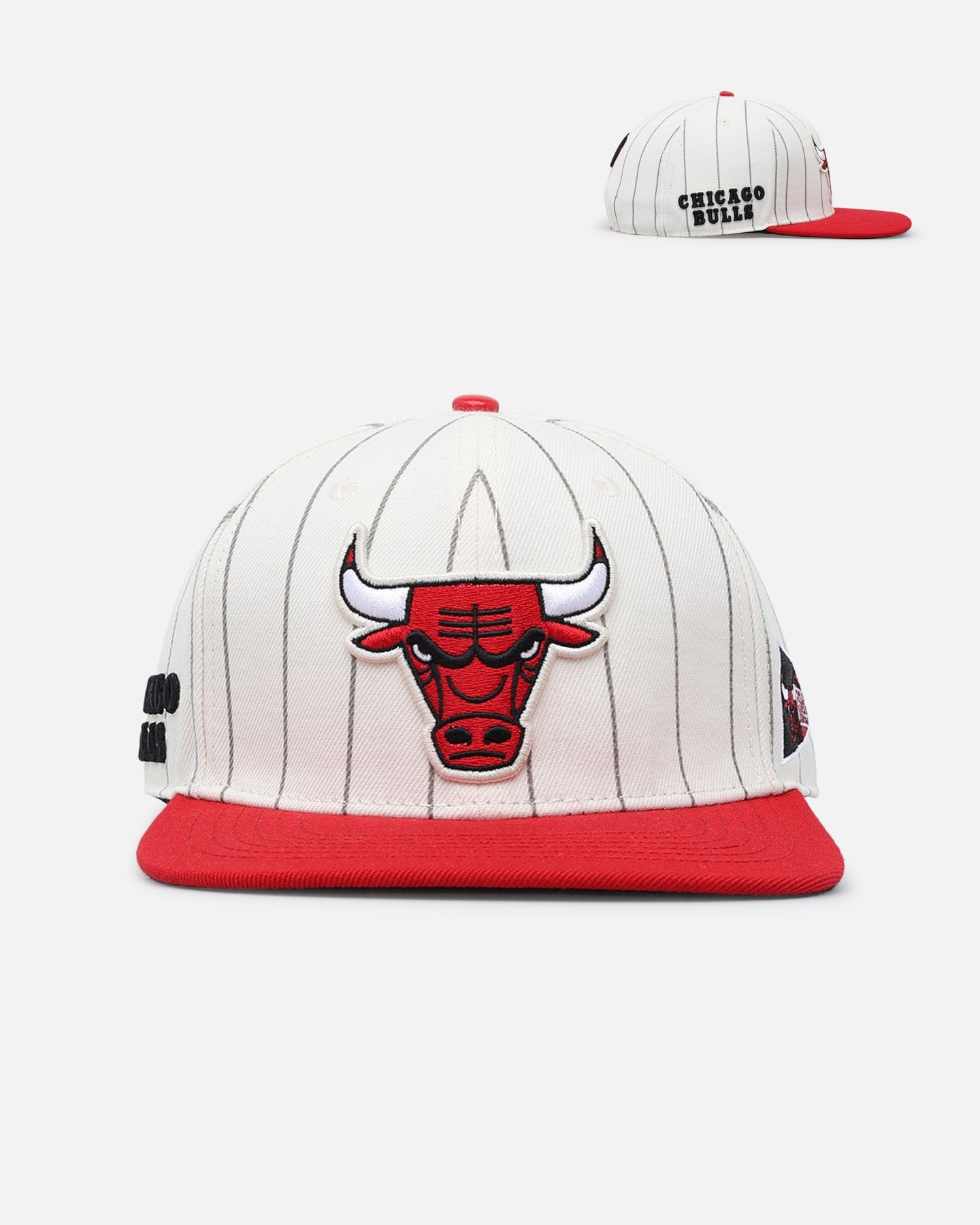 PRO Standard Chicago Bulls Pinstripe Wool Snapback Eggshell/Yellow