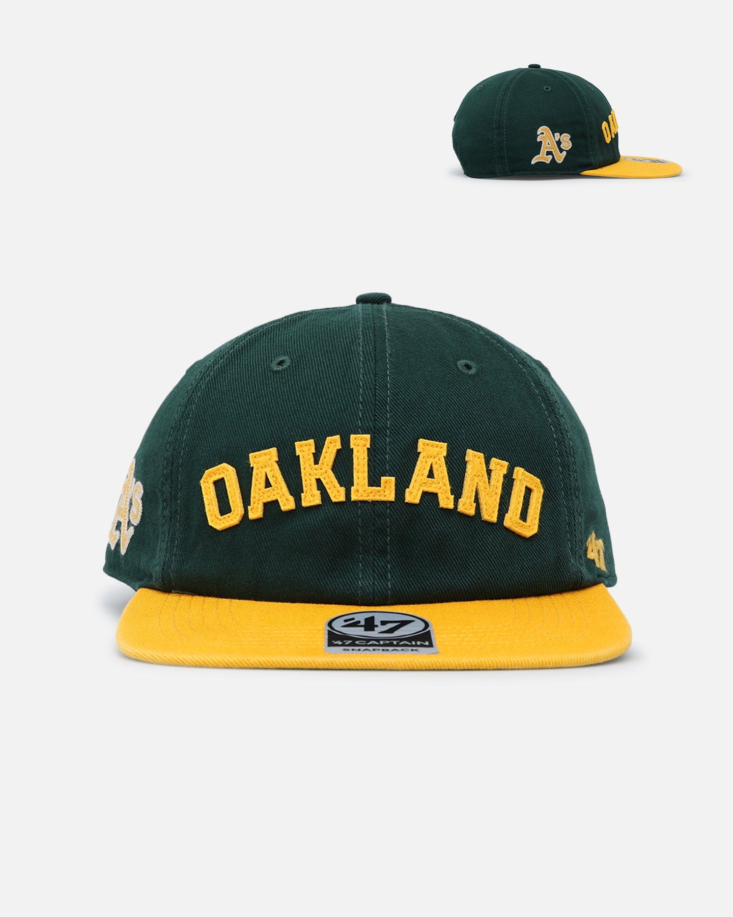 47 Brand Oakland Athletics The City Block Collection Club Legacy '47 Captain Snapback Dark Green