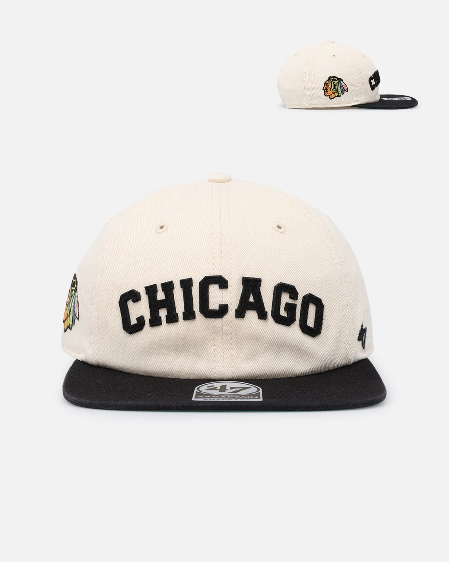 47 Brand Chicago Blackhawks The City Block Collection Club Legacy '47 Captain Snapback Natural
