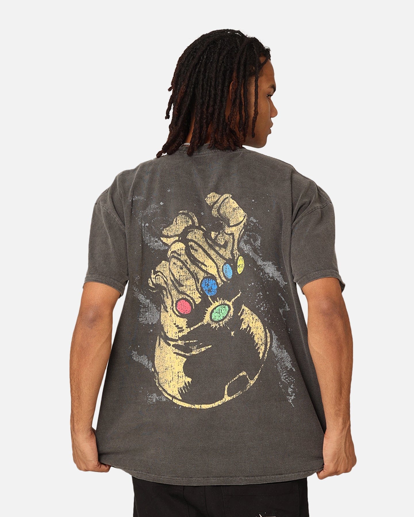 73studio Marvel Thanos Vintage T - Shirt Black Wash