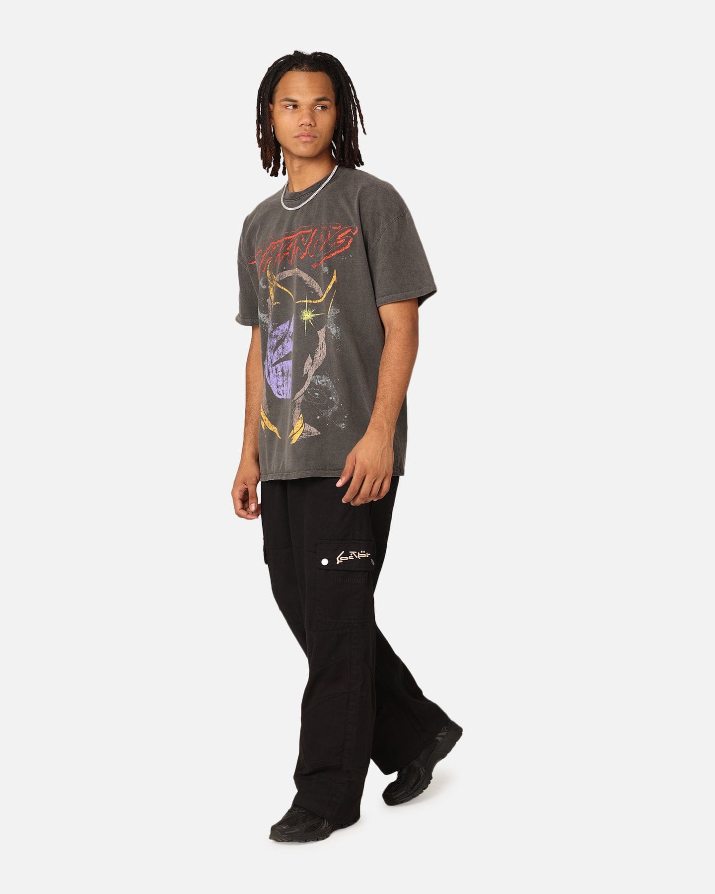 73studio Marvel Thanos Vintage T - Shirt Black Wash