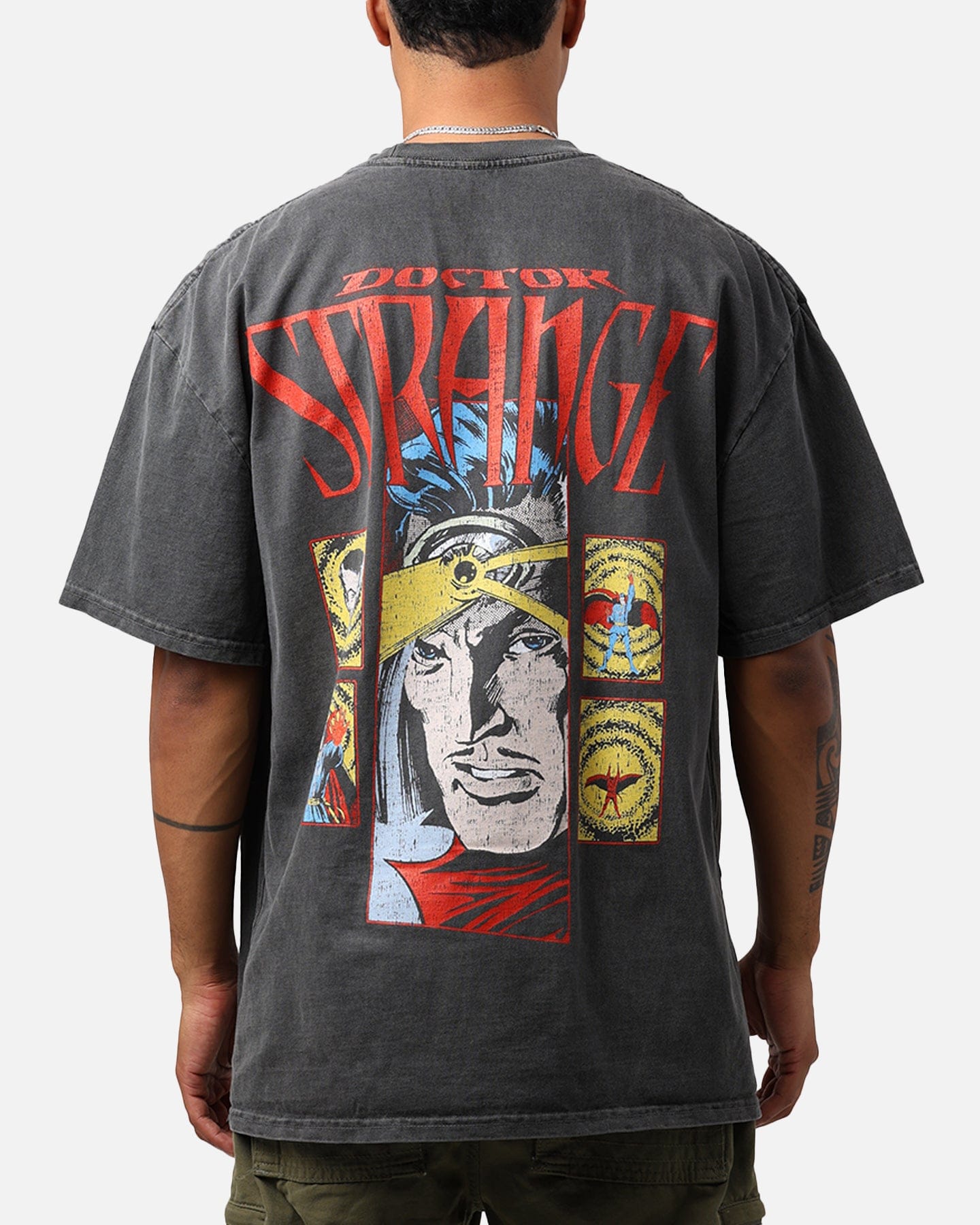 73studio Marvel Doctor Strange Heavyweight Vintage T - Shirt Black Wash