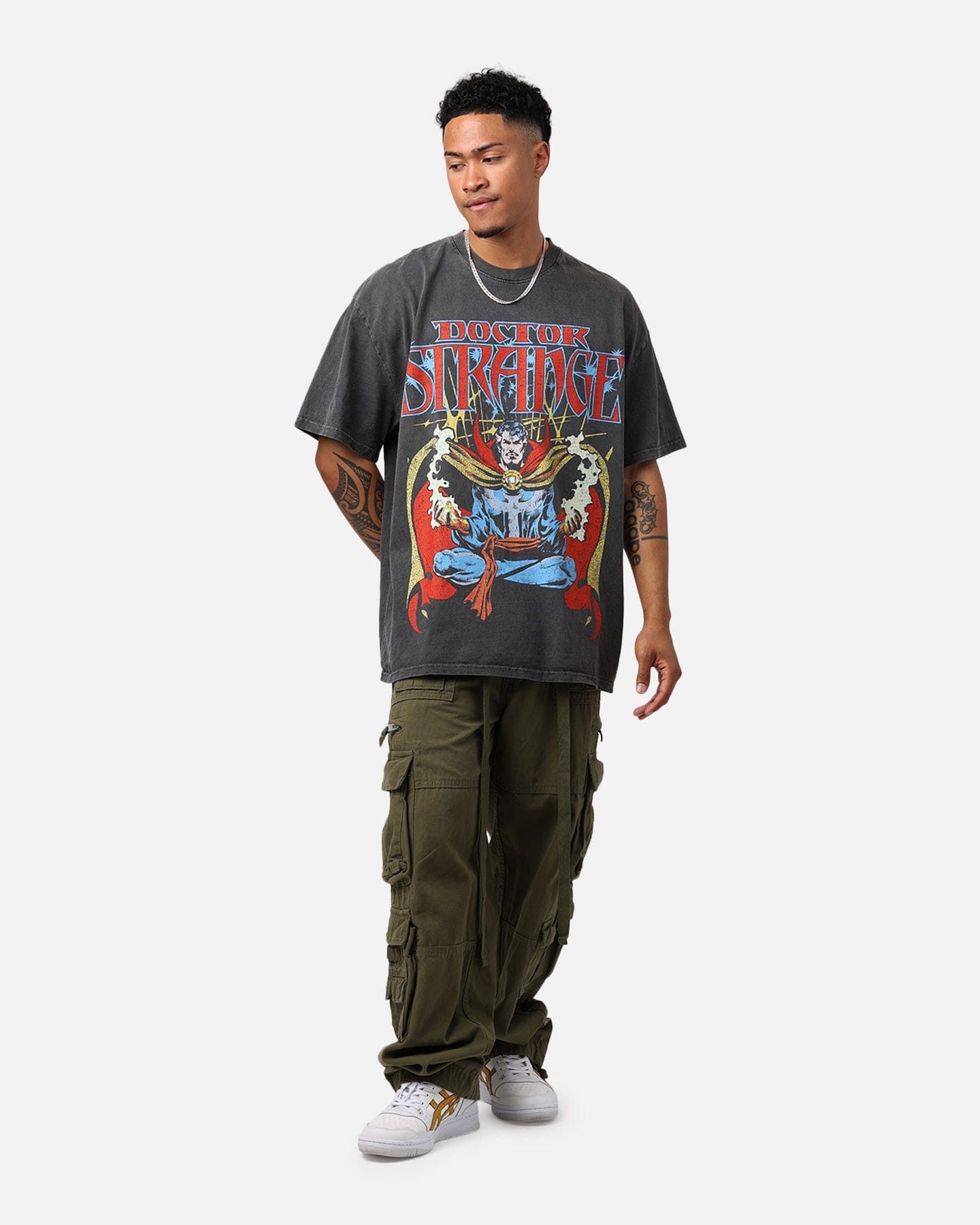 73studio Marvel Doctor Strange Heavyweight Vintage T - Shirt Black Wash