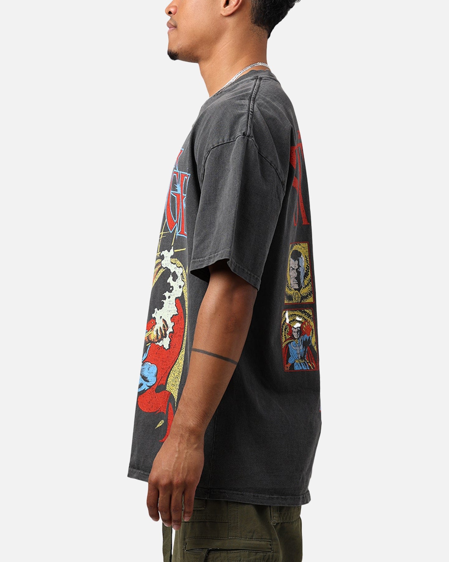 73studio Marvel Doctor Strange Heavyweight Vintage T - Shirt Black Wash