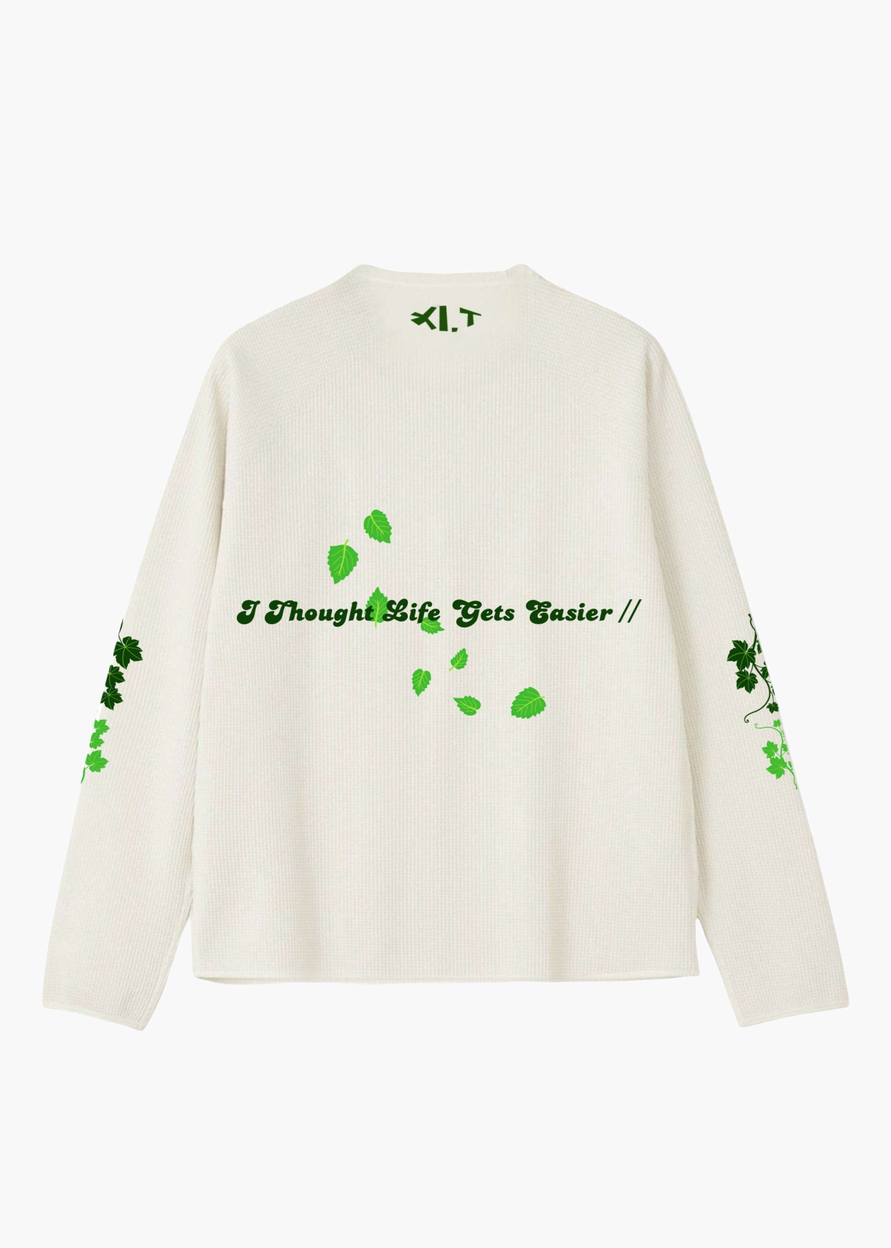 Elvn.tee EASE IN DEPTH FULL SLEEVE WAFFLE .T-Shirt | OFF WHITE