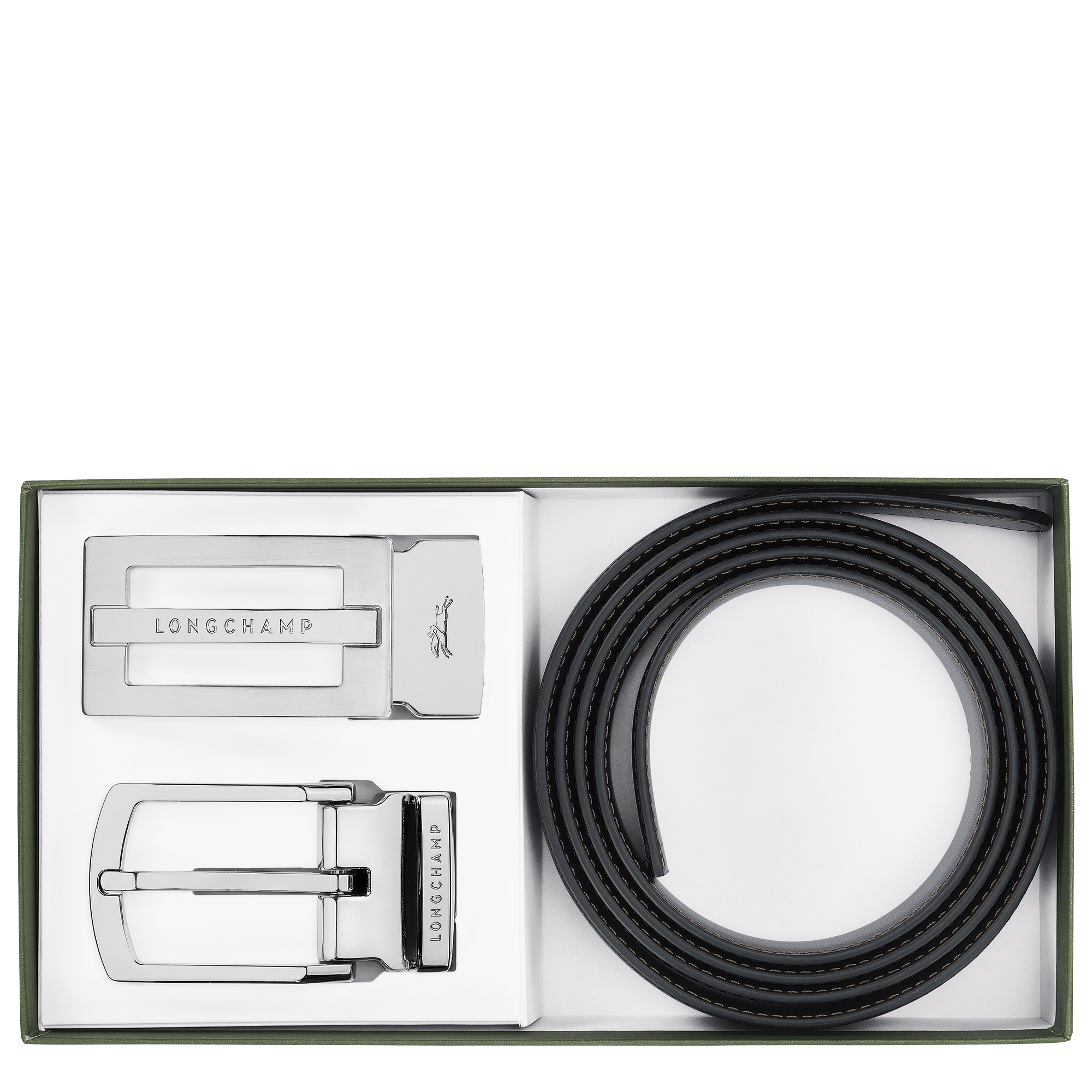 Long Champ Longchamp Delta Box Men's belt Black/Mocha