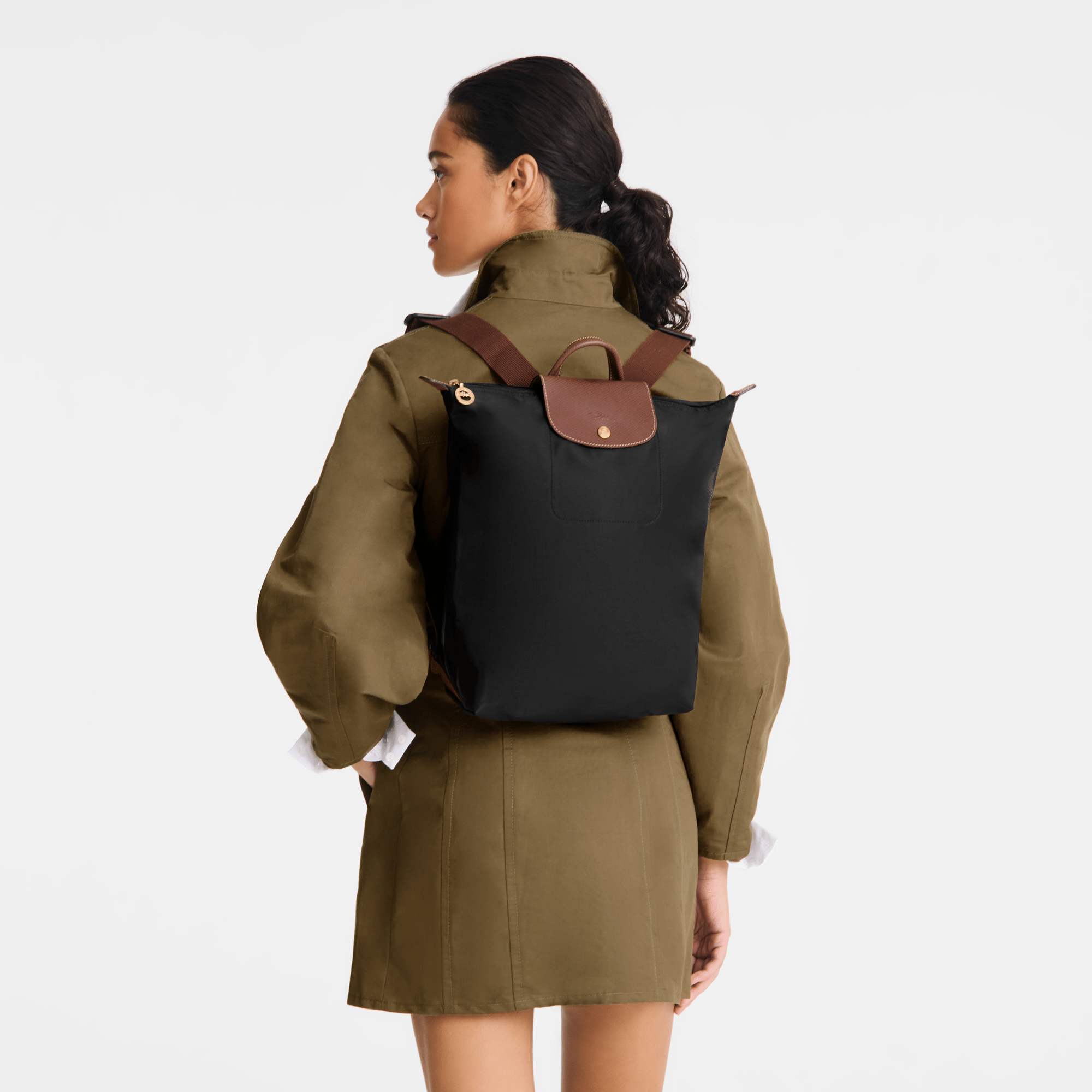 Long Champ Longchamp Le Pliage Original M Backpack Black