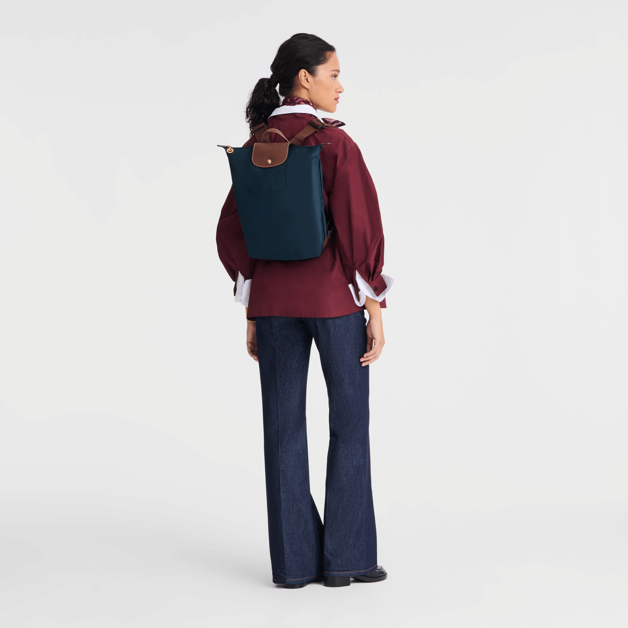 Long Champ Longchamp Le Pliage Original M Backpack Navy