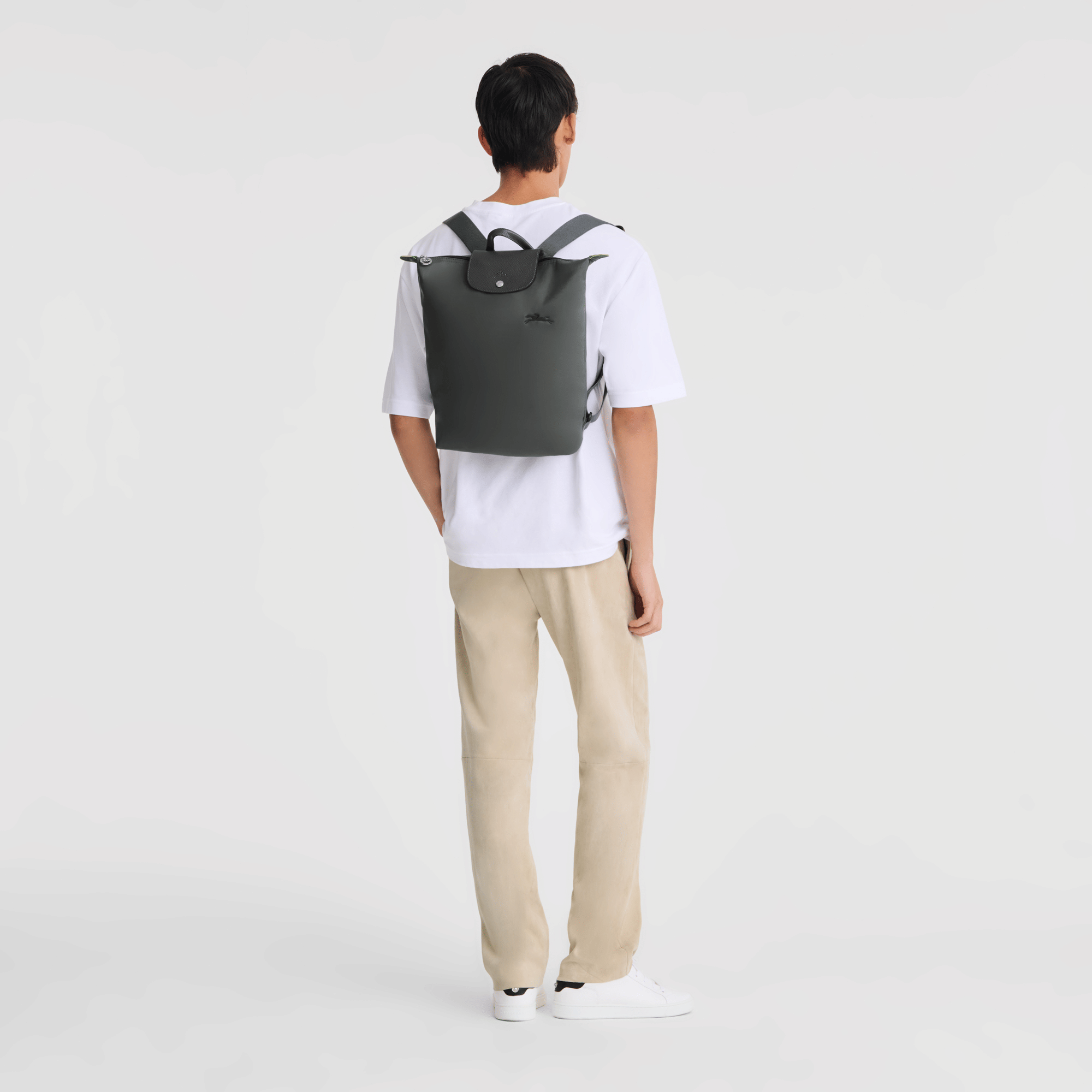 Long Champ Longchamp Le Pliage Green M Backpack Graphite
