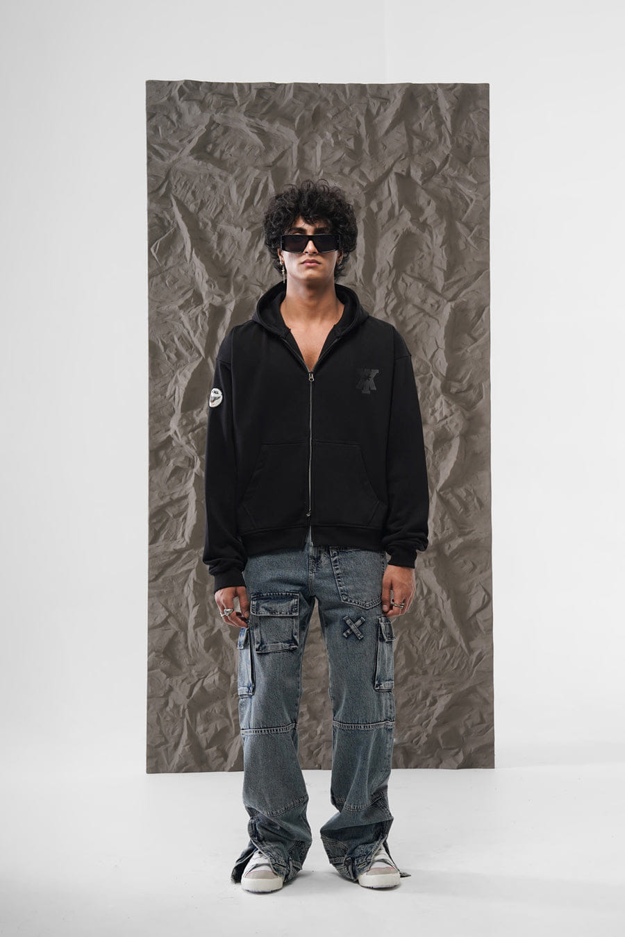 Y*all STAMP ZIP UP HOODIE – BLACK