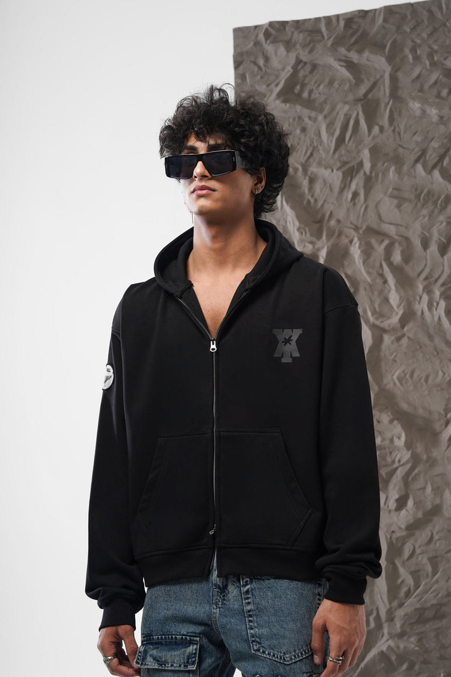 Y*all STAMP ZIP UP HOODIE – BLACK